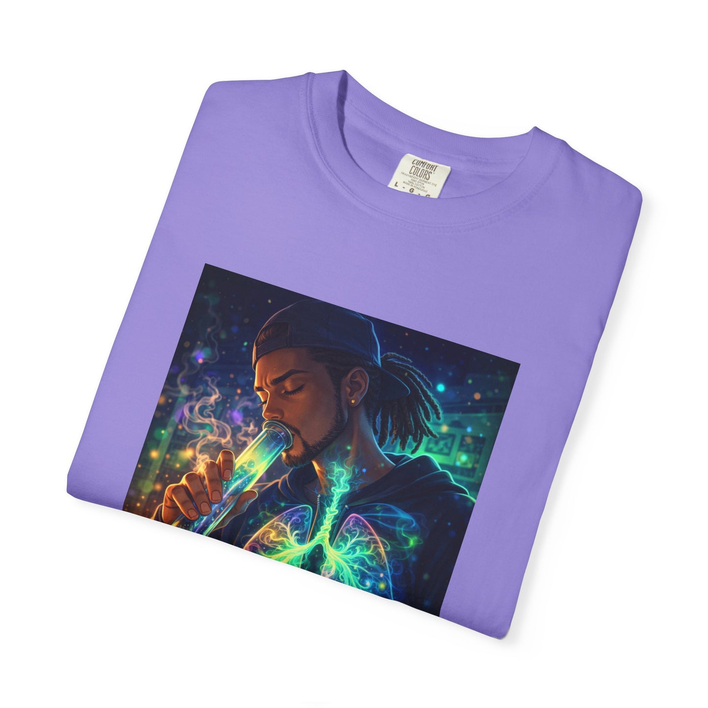 Cosmic Lungs T-Shirt — Neon Anatomical Art Tee
