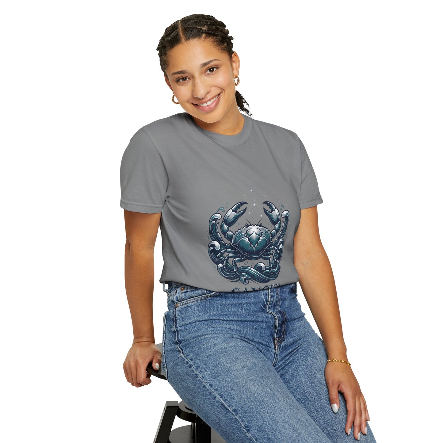 Cancer Zodiac T-Shirt — Stylized Crab Astrological Tee