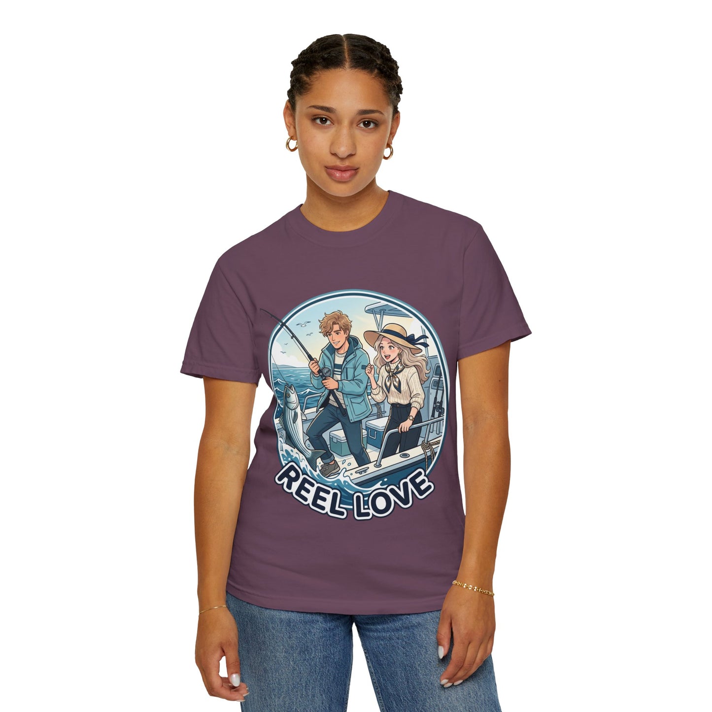 Reel Love Fishing T-Shirt — Cute Couple Anglers Graphic Tee