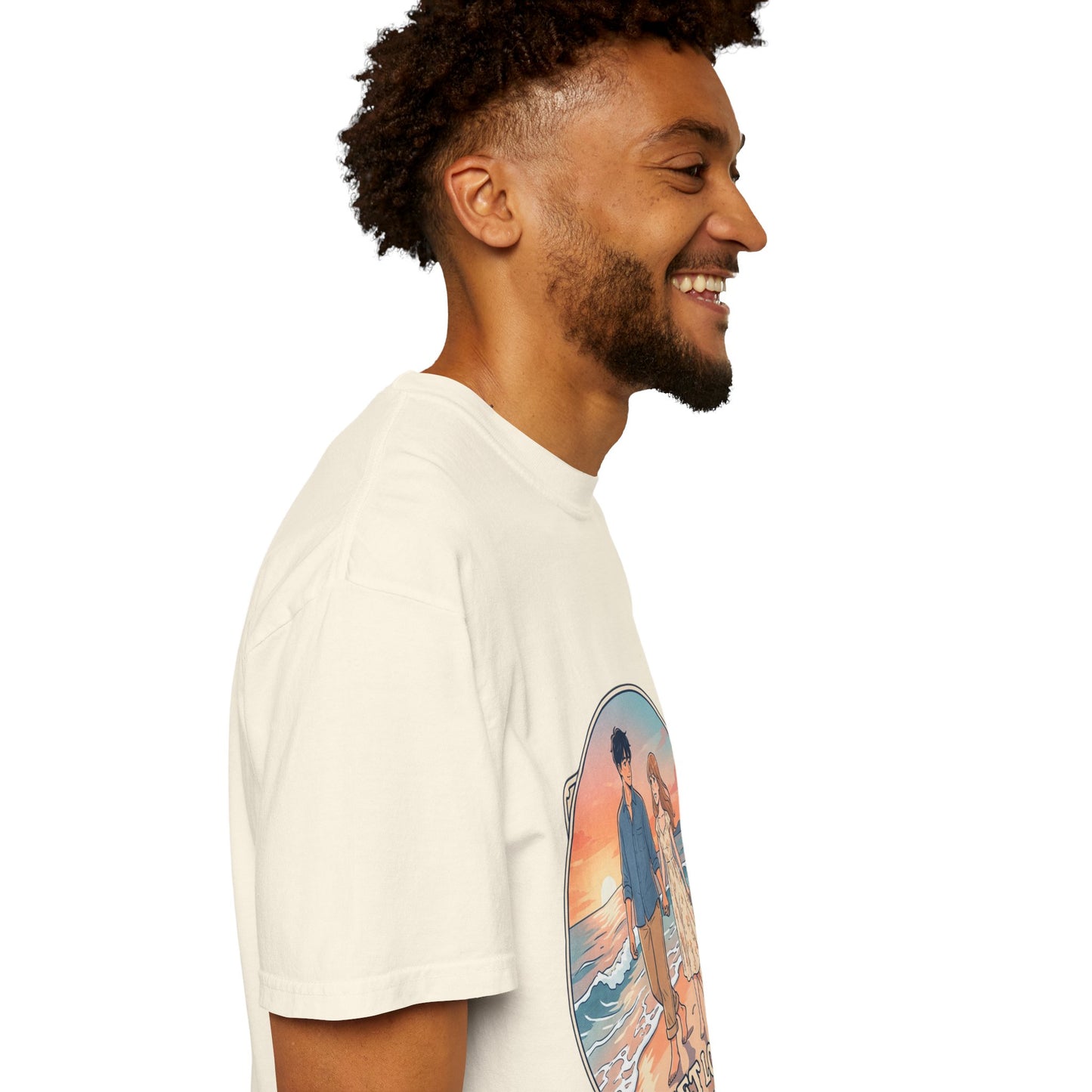 Sunset Lovers Beach T-Shirt — Romantic Couple Graphic Tee