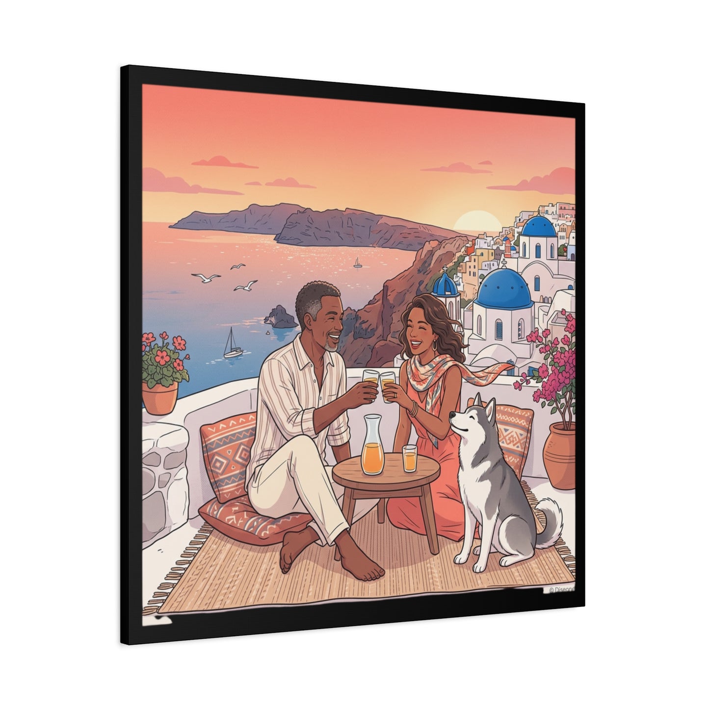 Santorini, Greece – “Sunset Serenade - Matte Canvas, Stretched, 1.25"