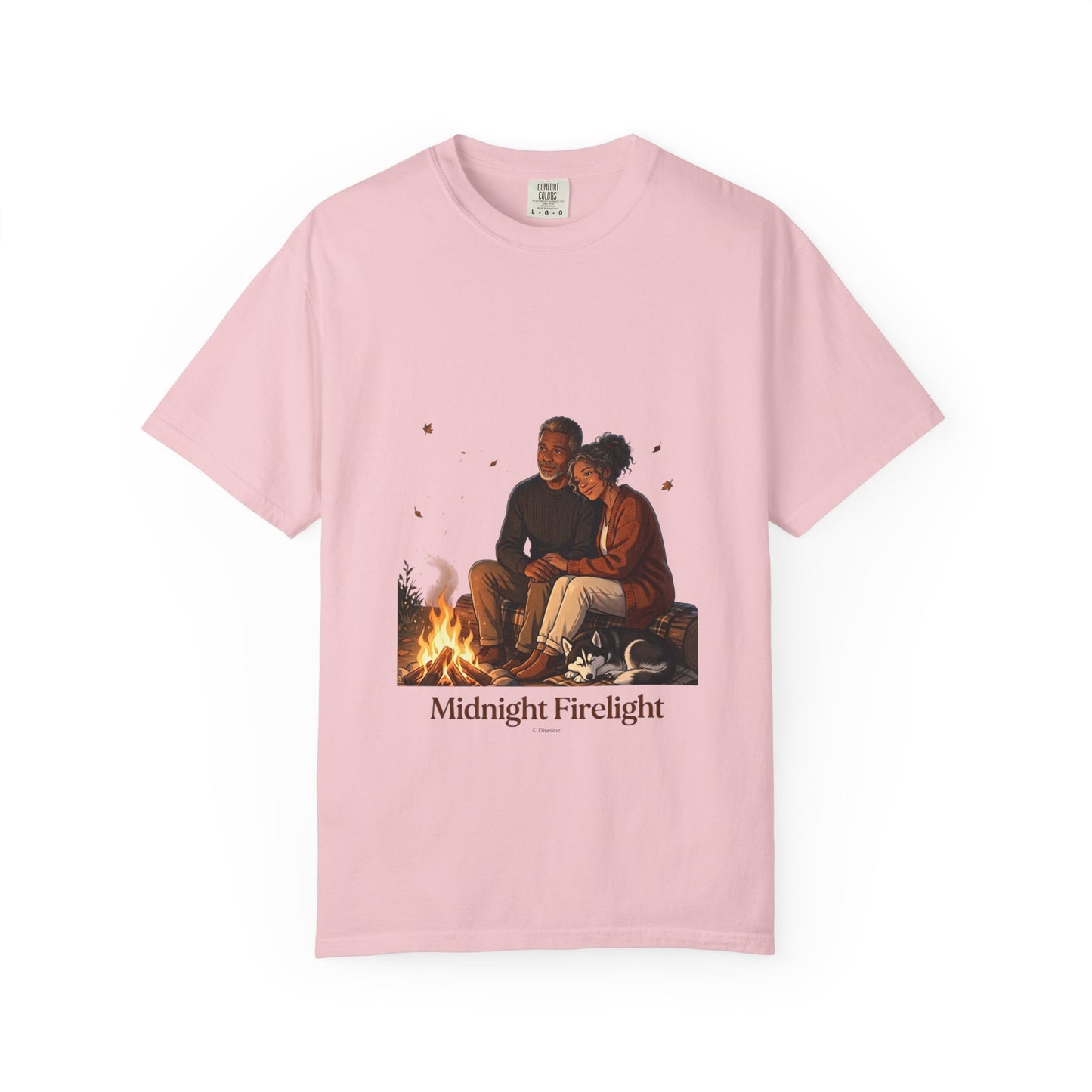 Midnight Firelight T-Shirt — Cozy Couple Campfire Graphic Tee