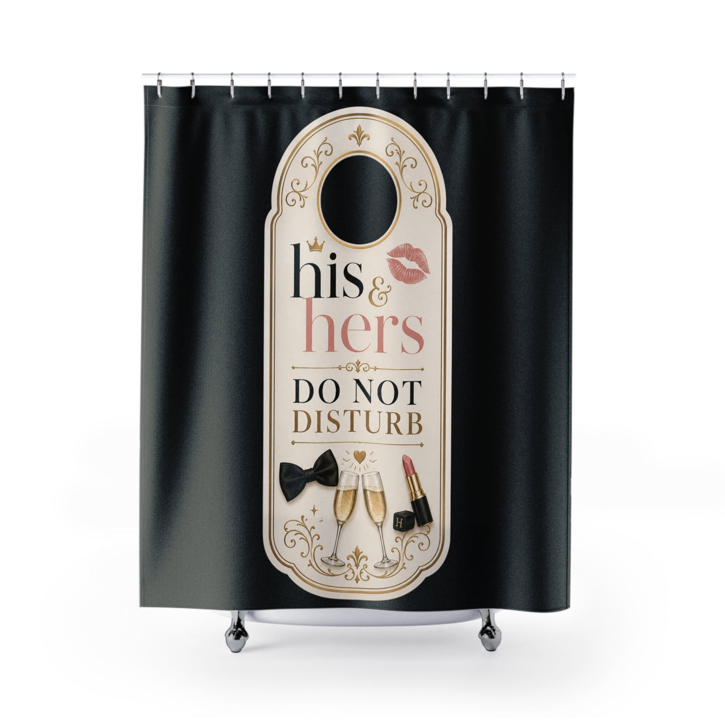 His & Hers 'Do Not Disturb' Shower Curtain – Luxury Couples Bathroom Decor