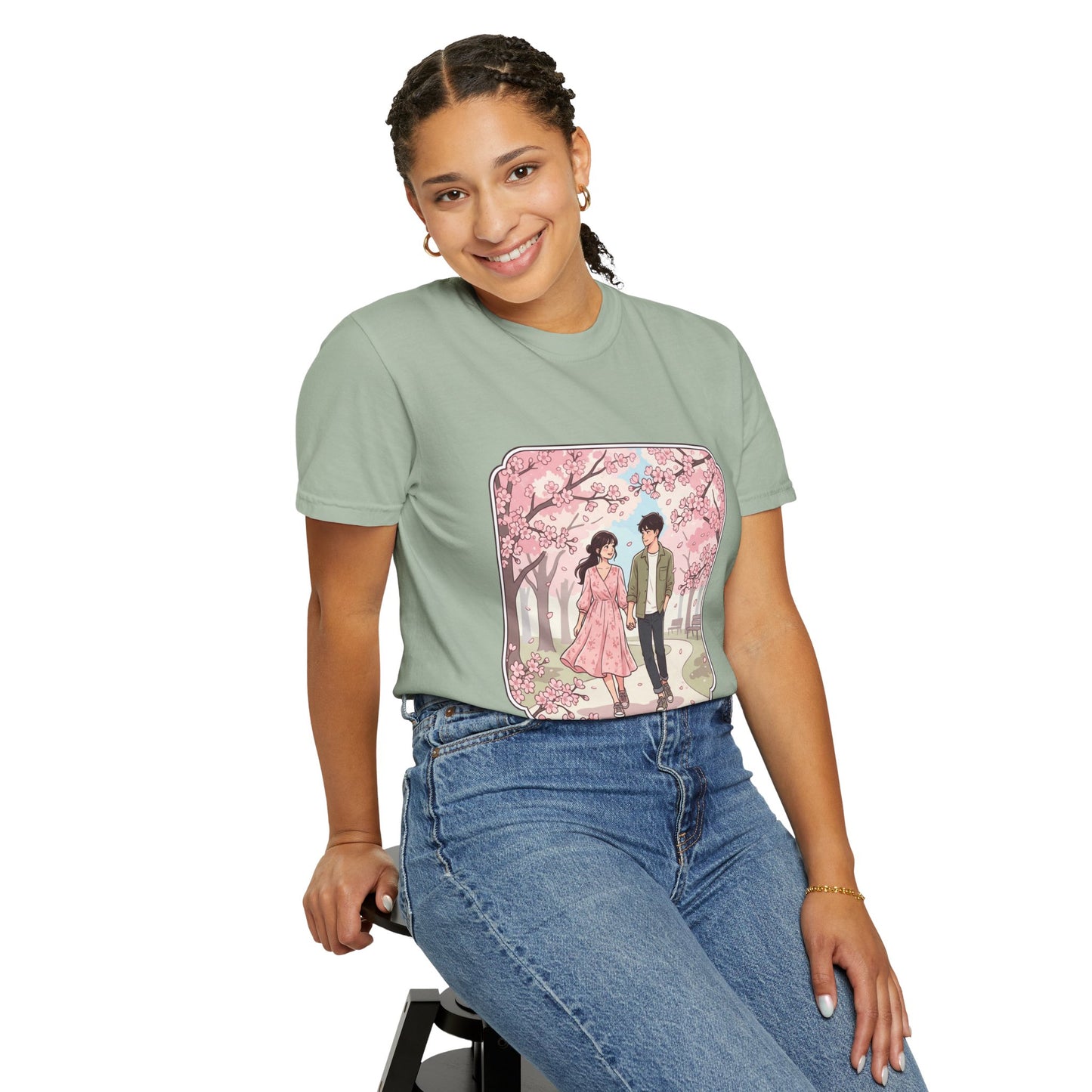 Spring in Japan T-Shirt — Cherry Blossom Couple Graphic Tee