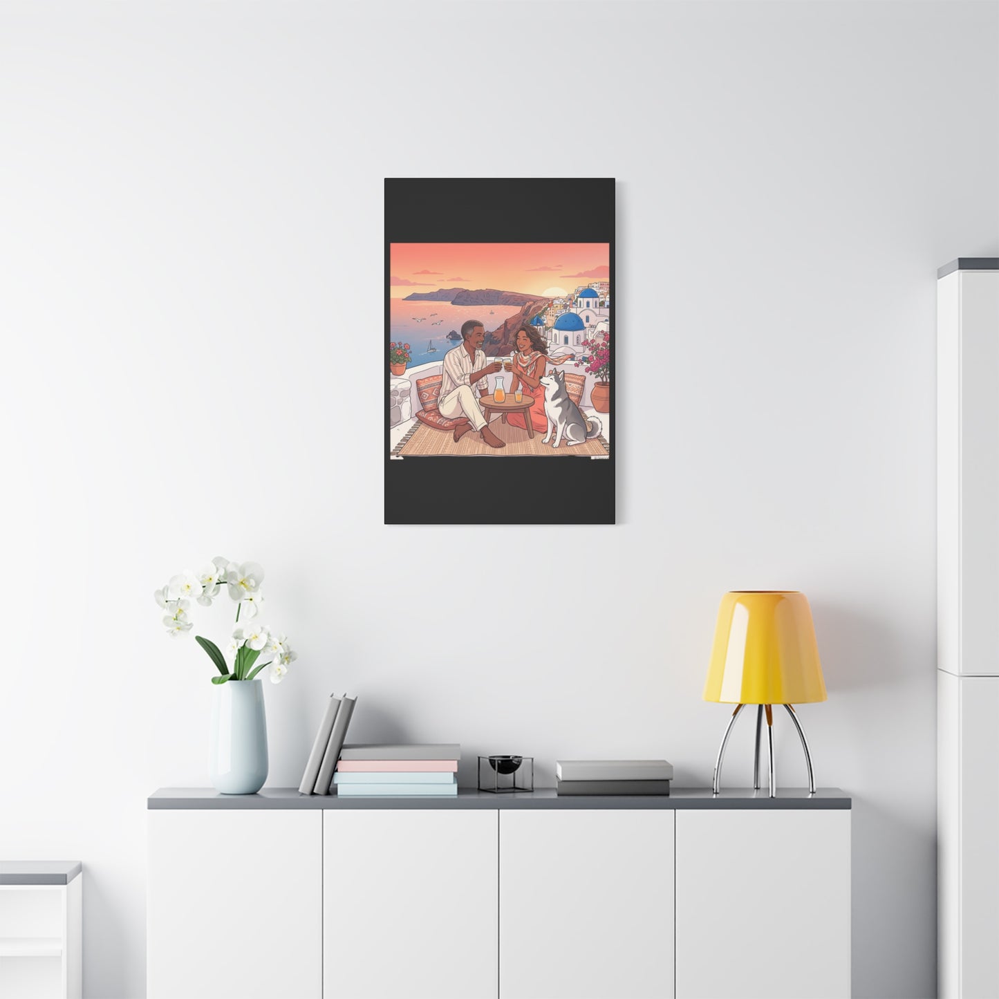 Santorini, Greece – “Sunset Serenade - Matte Canvas, Stretched, 1.25"