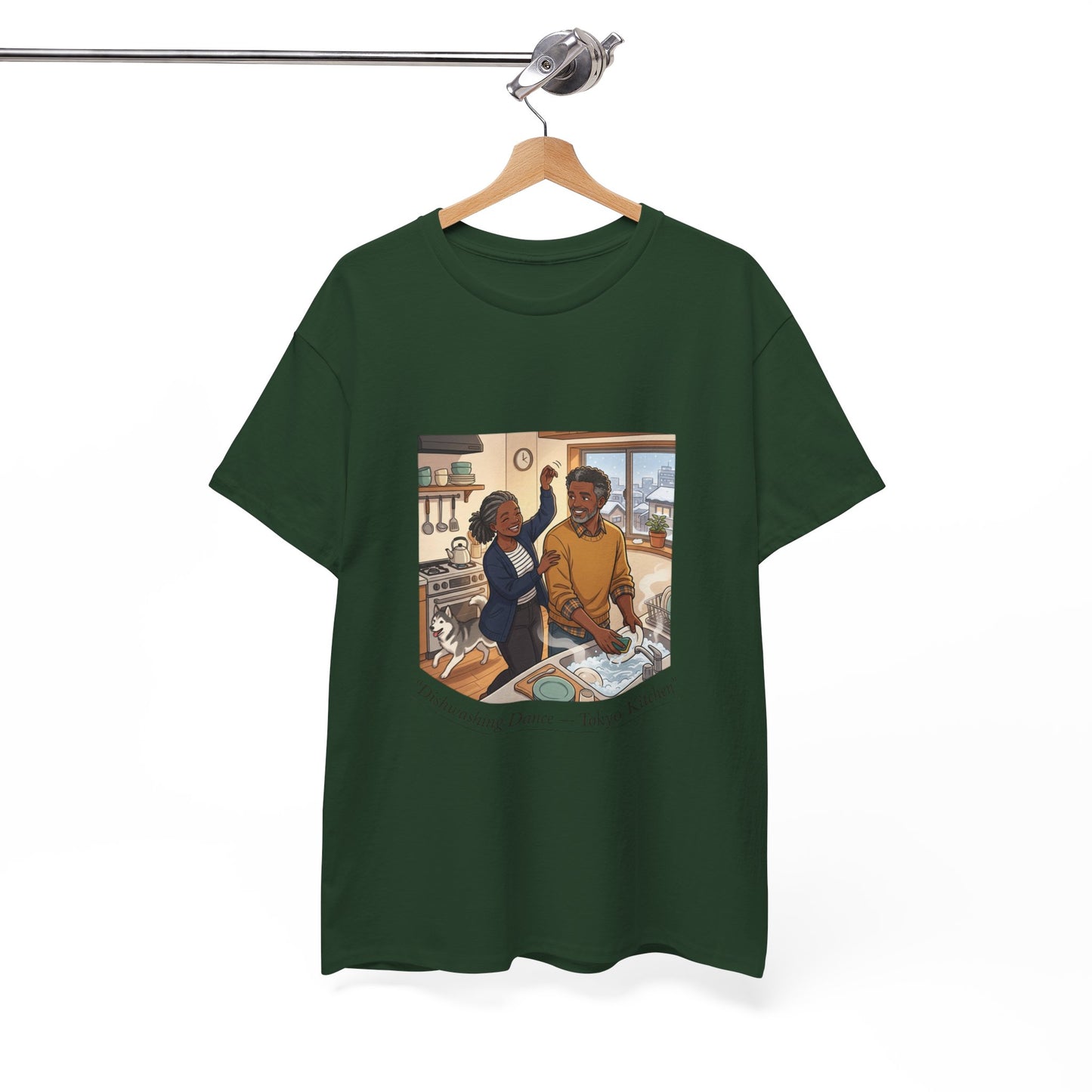 Dishwashing Dance Tee — Couple Kitchen Graphic T-Shirt
