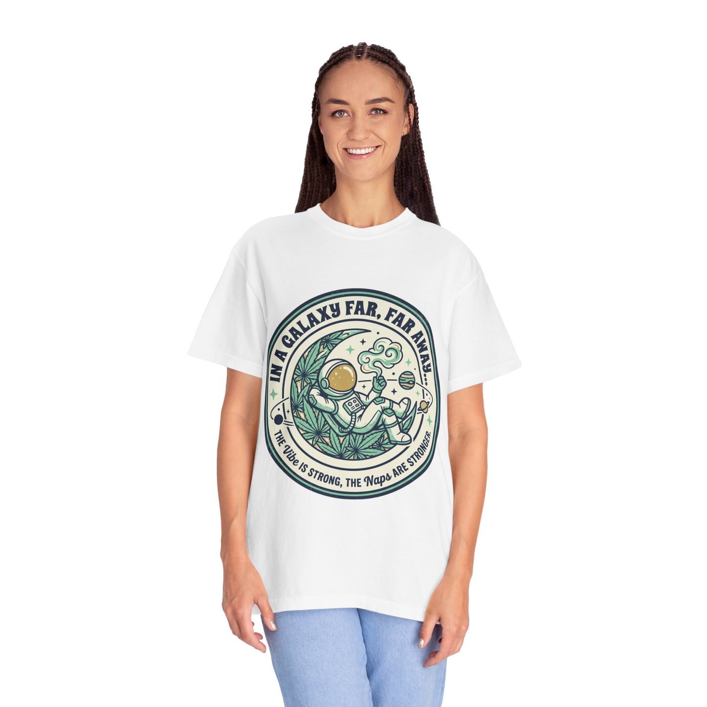 T-Shirt — "In a Galaxy Far, Far Away" Retro Space Nap Graphic Tee