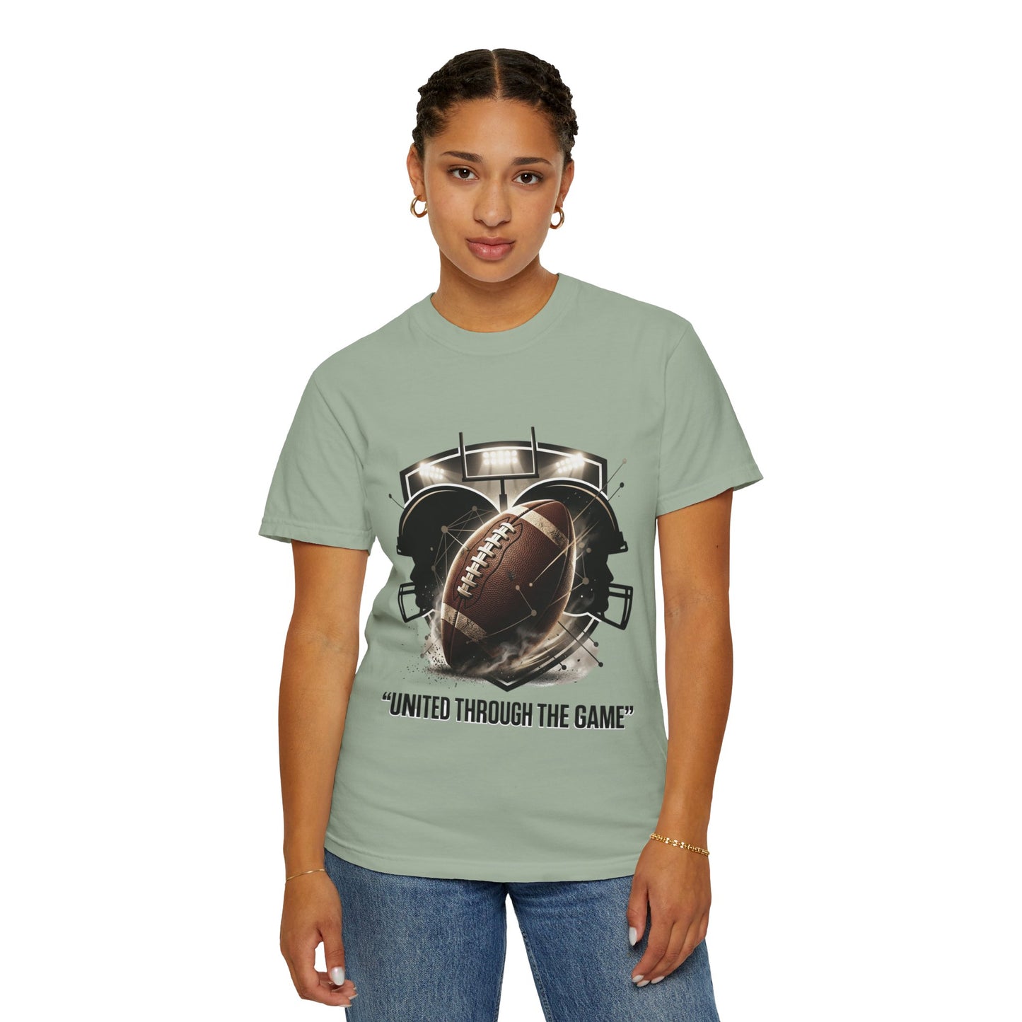 Football T-Shirt — "United Through the Game" Team Spirit Tee