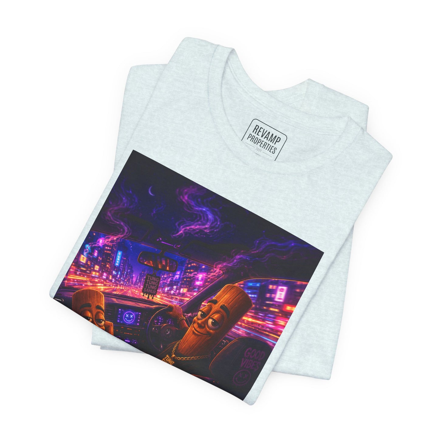 Tung Tung Tung Sahur Who Ride Like Us T-Shirt — Night Cruise Vaporwave Graphic Tee