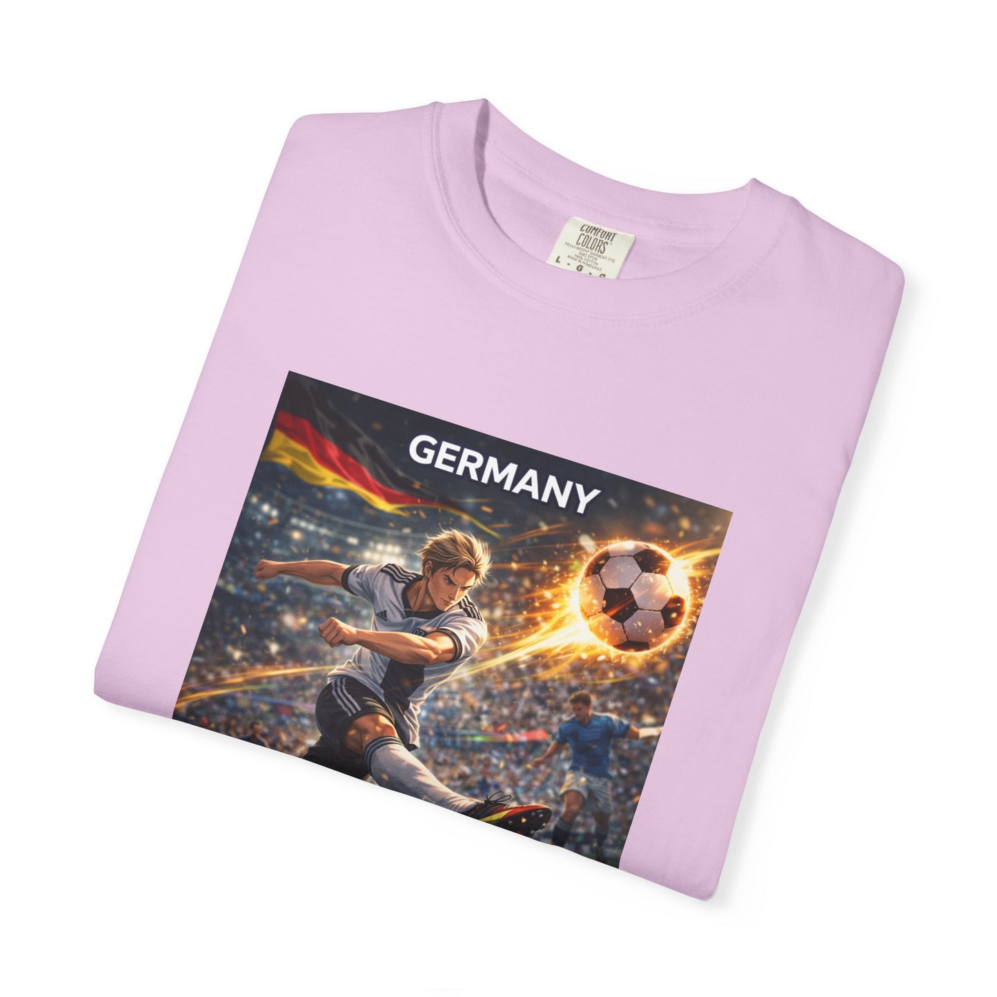 Germany Soccer Player Graphic T-Shirt — Retro Football Stadium Print