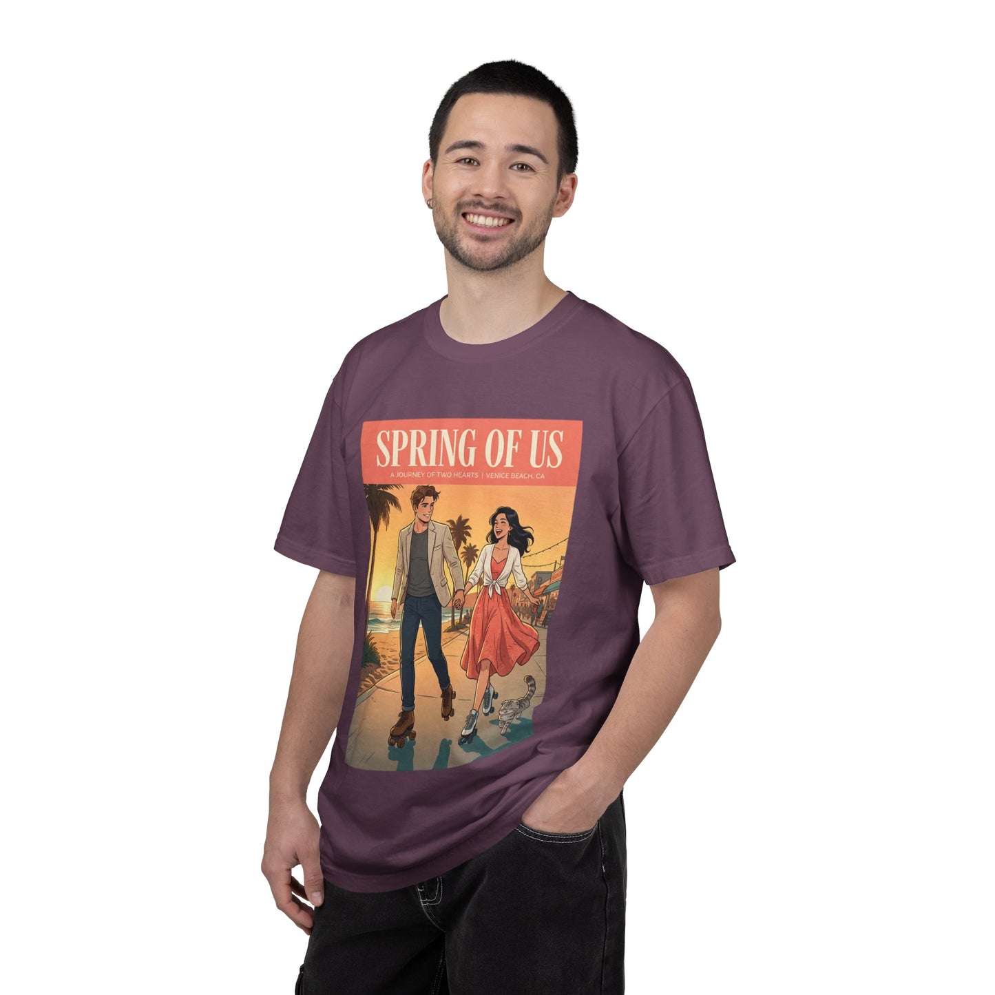 Spring of Us T-Shirt — Vintage Romantic Beach Couple Graphic Tee