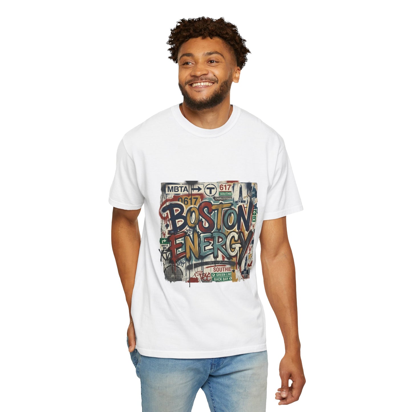 Boston Energy T-Shirt — Graffiti Cityscape Tee