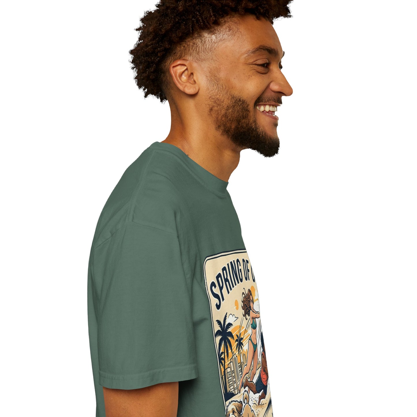 Spring of Us Beach Volleyball T-Shirt — Miami, Florida Retro Sun & Palm Tee