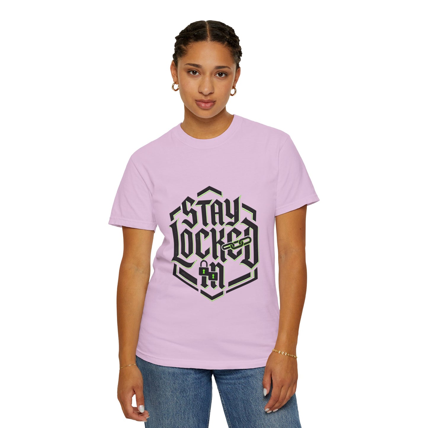 Stay Locked T-Shirt — Hexagonal Streetwear Graphic Tee