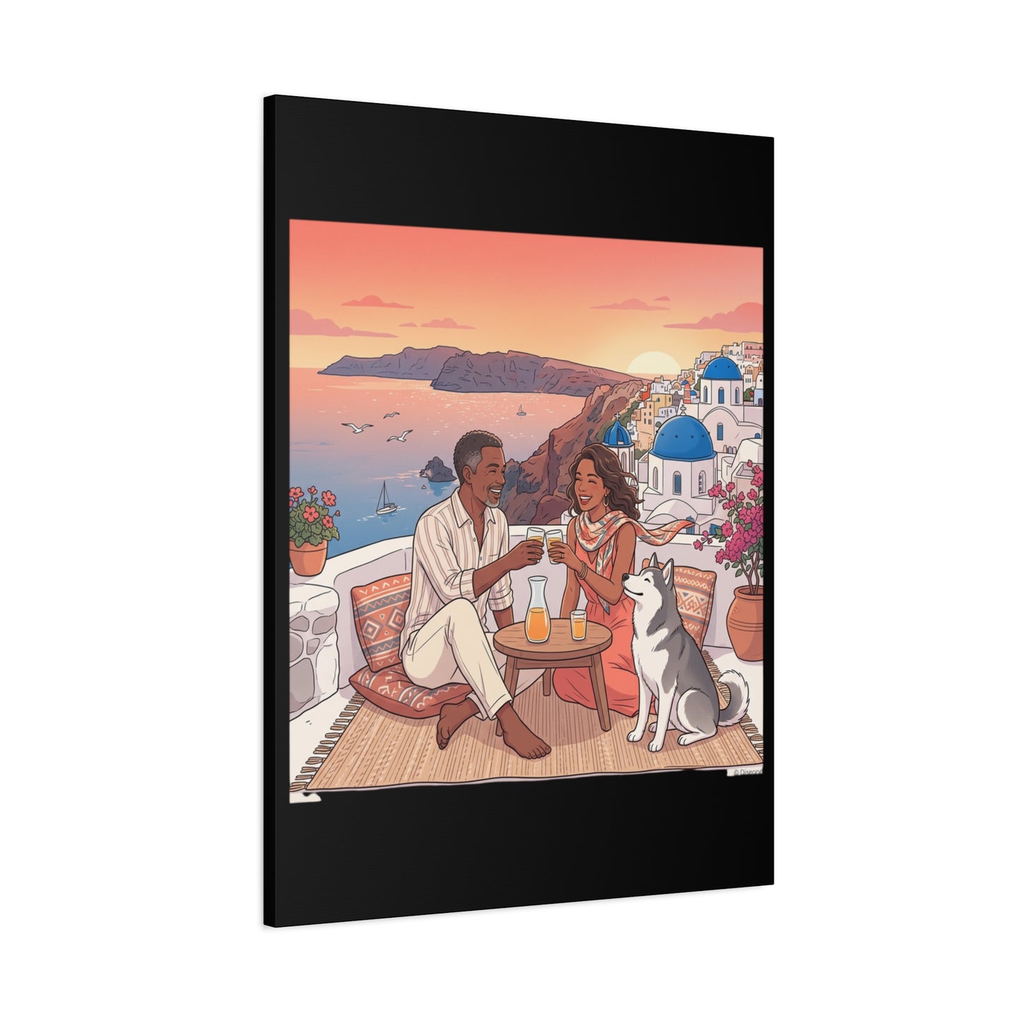 Santorini, Greece – “Sunset Serenade - Matte Canvas, Stretched, 1.25"
