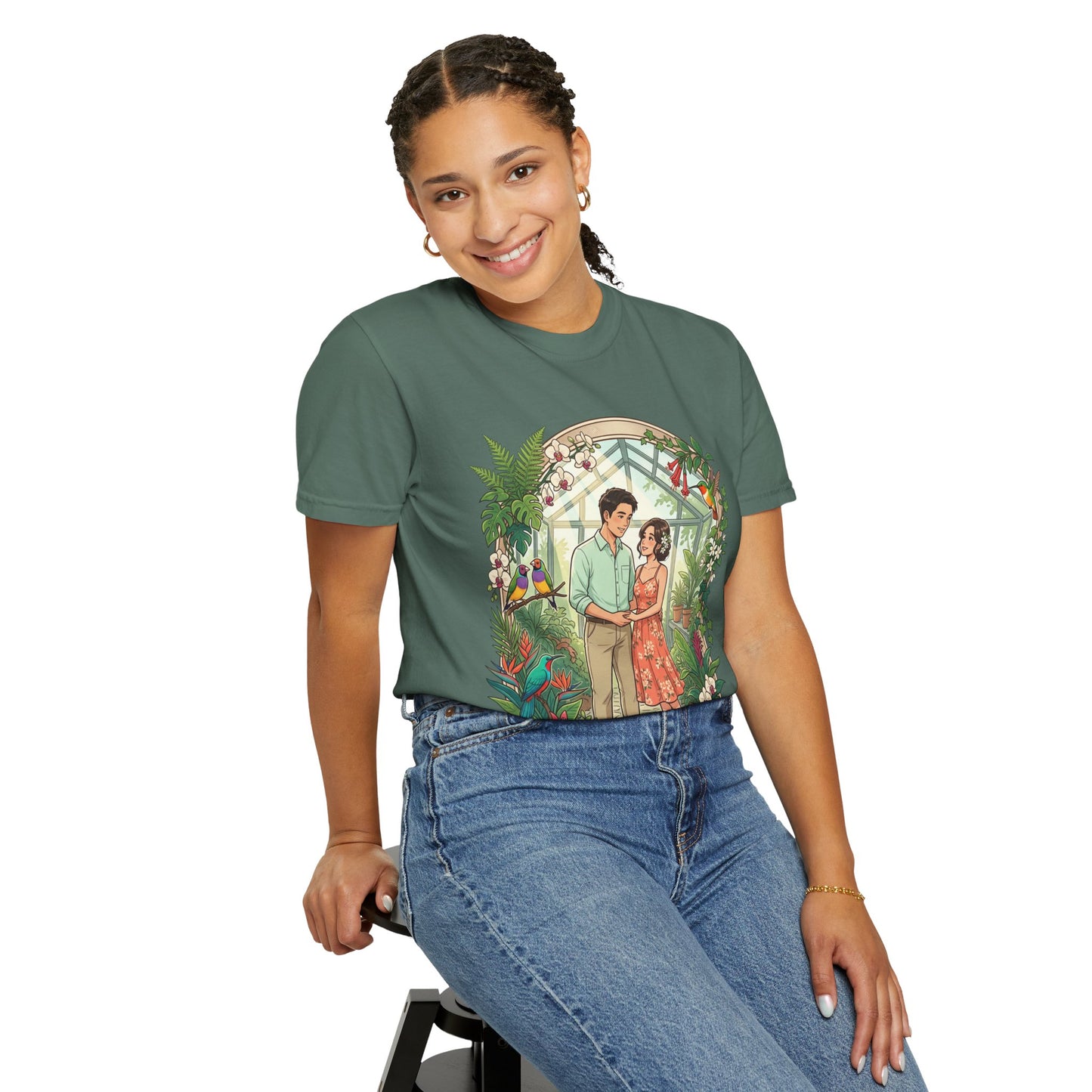 Romantic Greenhouse Couples T-Shirt — “Love Grows Where We Nurture It”