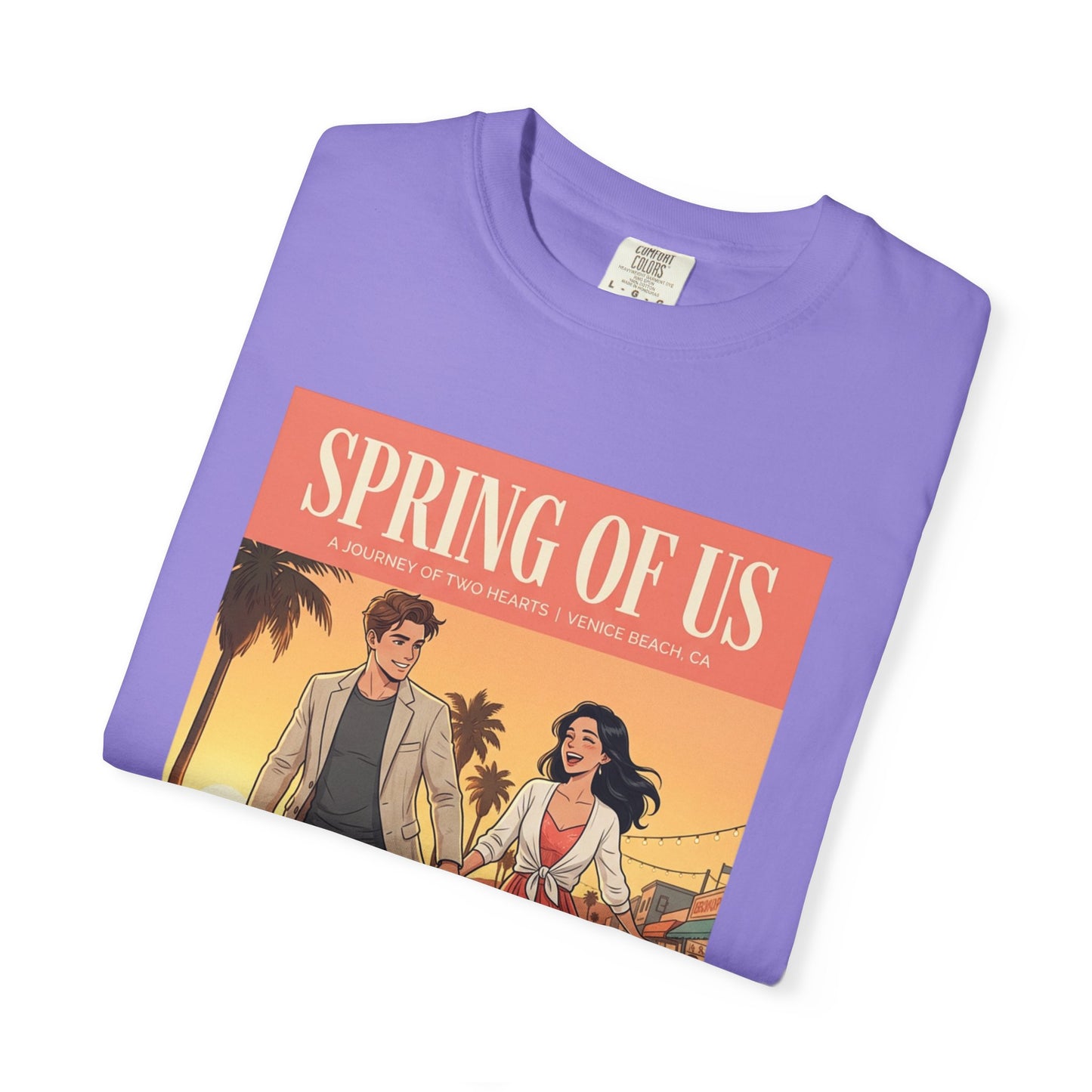 Spring of Us T-Shirt — Vintage Romantic Beach Couple Graphic Tee
