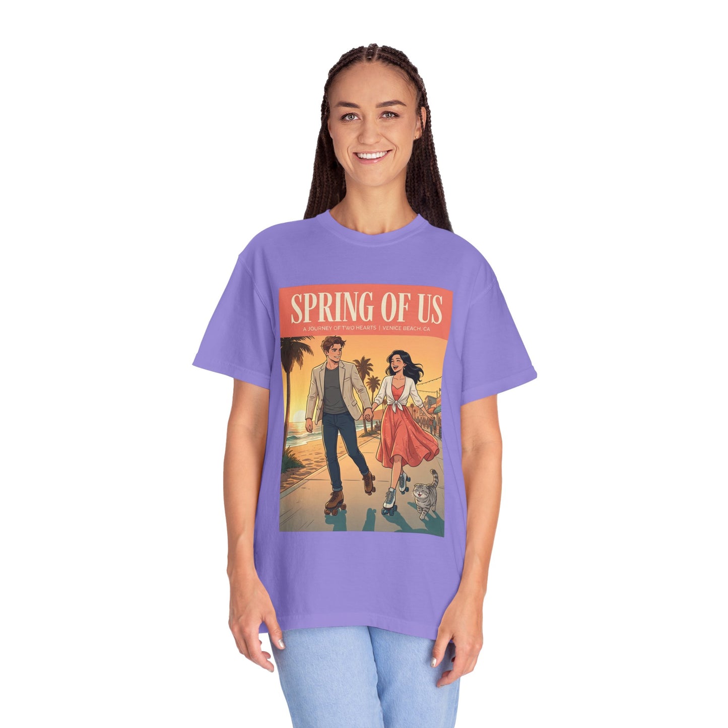 Spring of Us T-Shirt — Vintage Romantic Beach Couple Graphic Tee