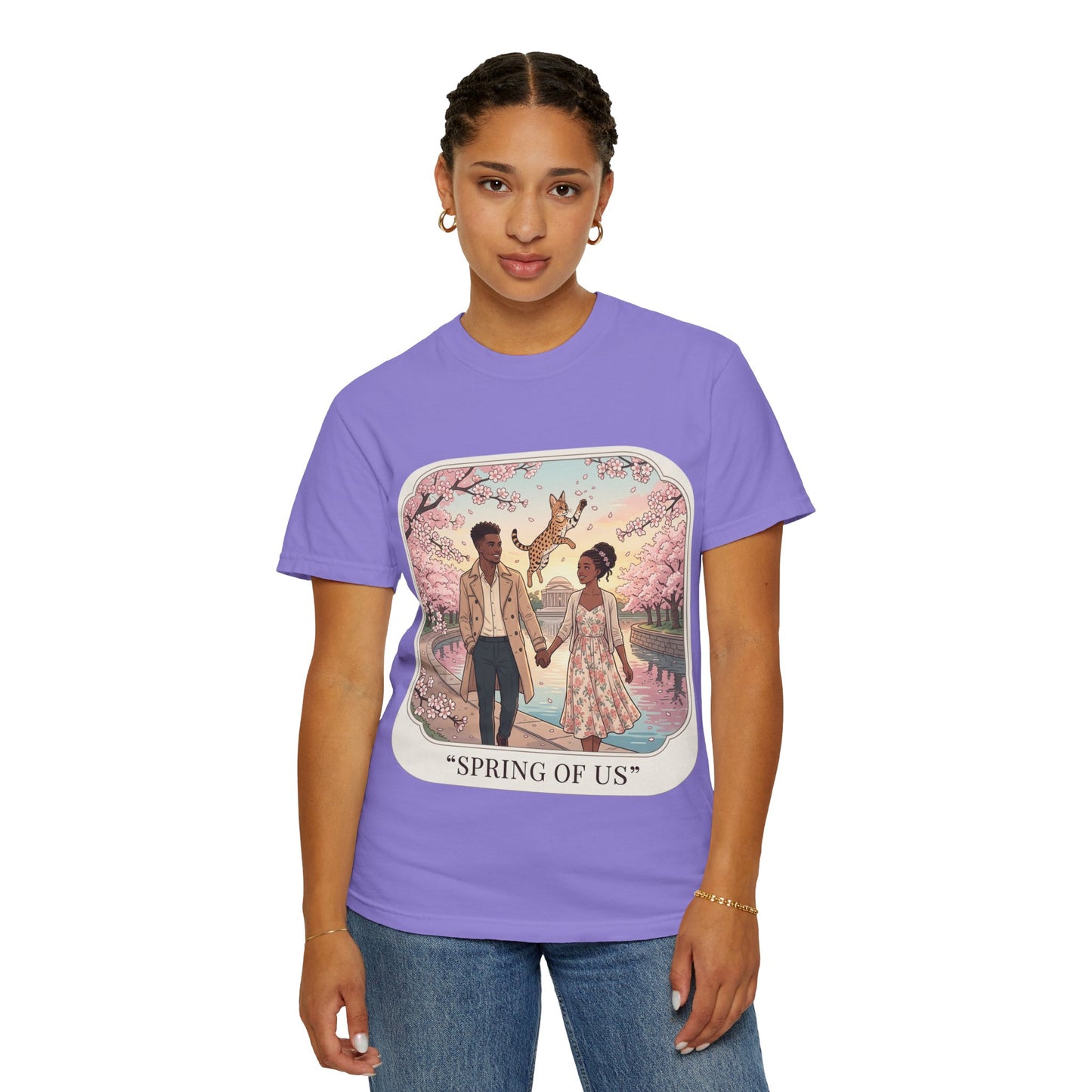 Spring of Us T-Shirt — Romantic Cherry Blossom Couple Graphic Tee