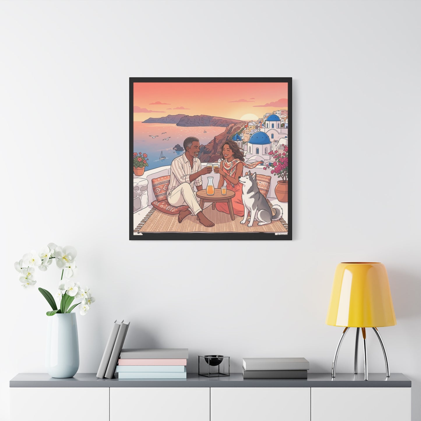 Santorini, Greece – “Sunset Serenade - Matte Canvas, Stretched, 1.25"