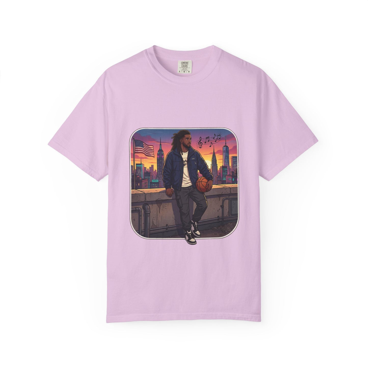 City Sunset Basketball Player T-Shirt — Urban Hoop Lifestyle Tee