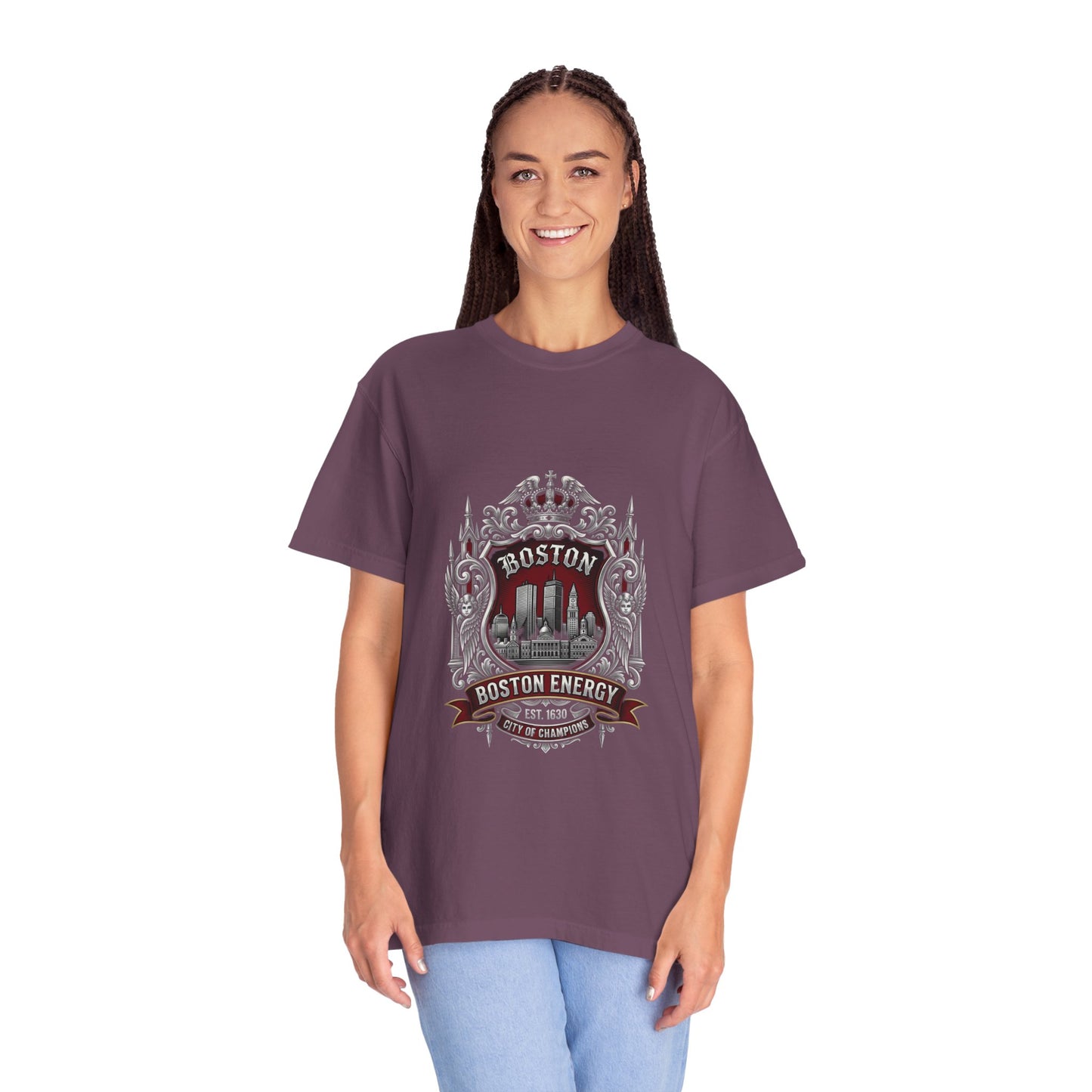 Boston Energy Vintage Crest T-Shirt — Retro City Skyline Tee