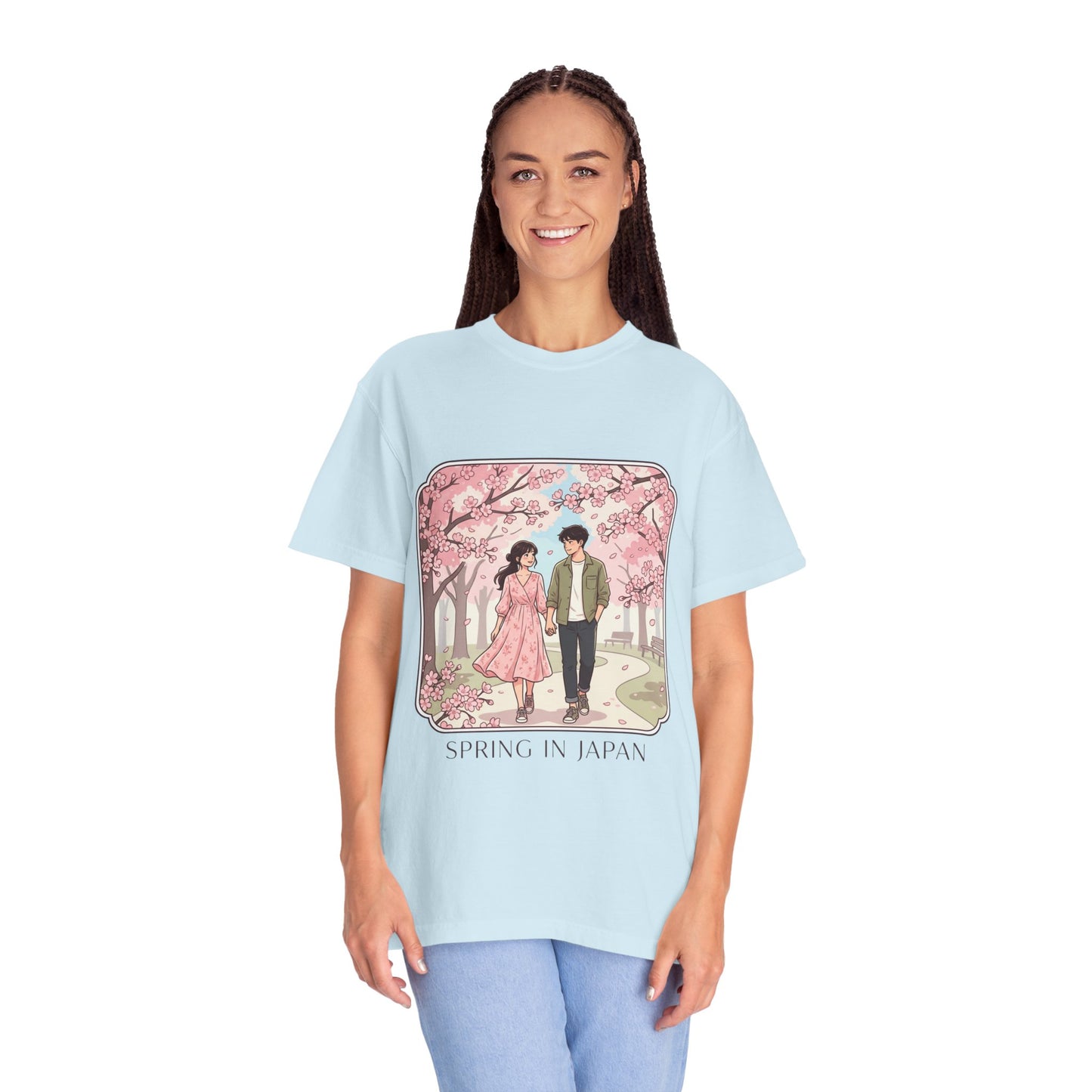 Spring in Japan T-Shirt — Cherry Blossom Couple Graphic Tee