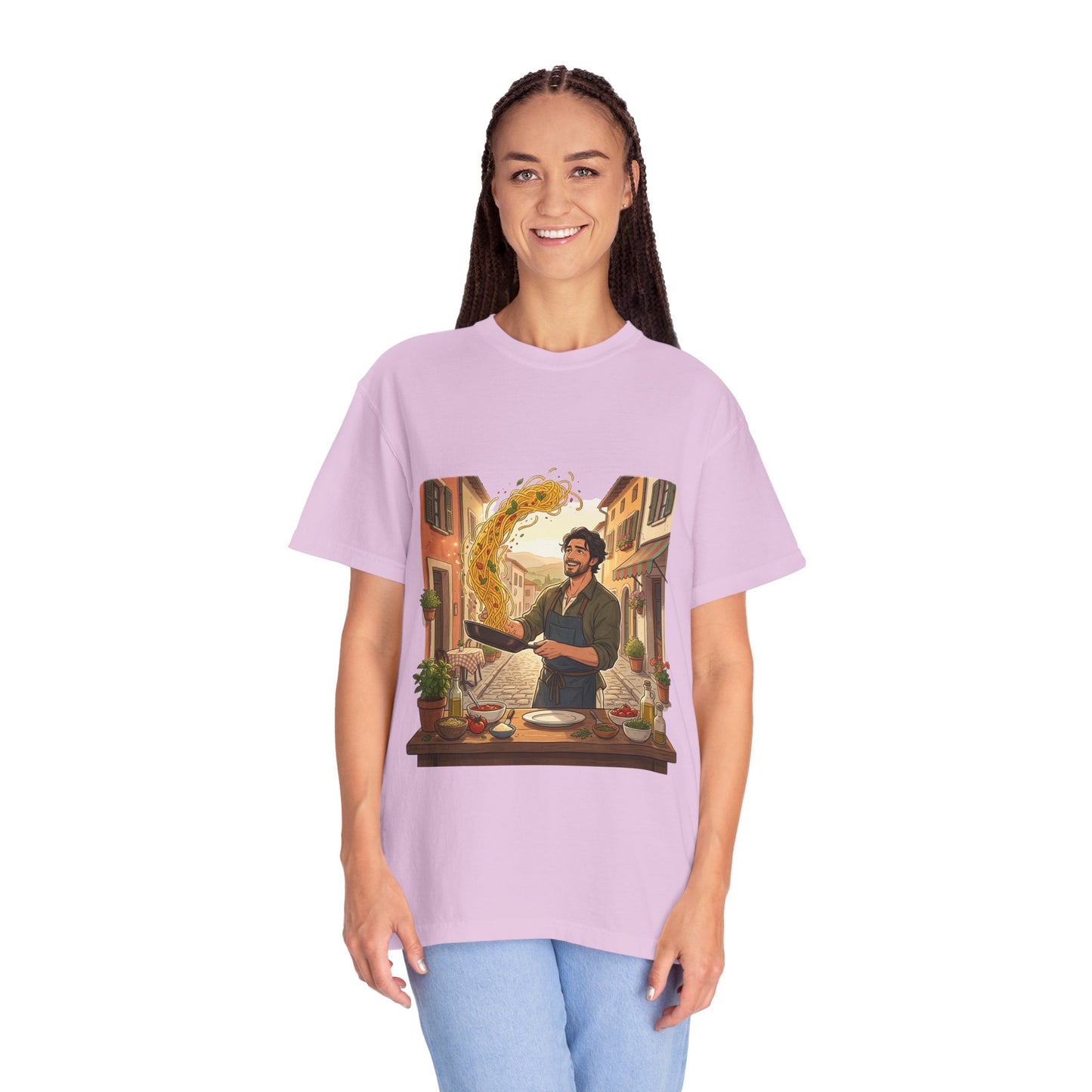 Italian Chef Pasta Toss T-Shirt — Vintage Street Kitchen Cooking Graphic Tee