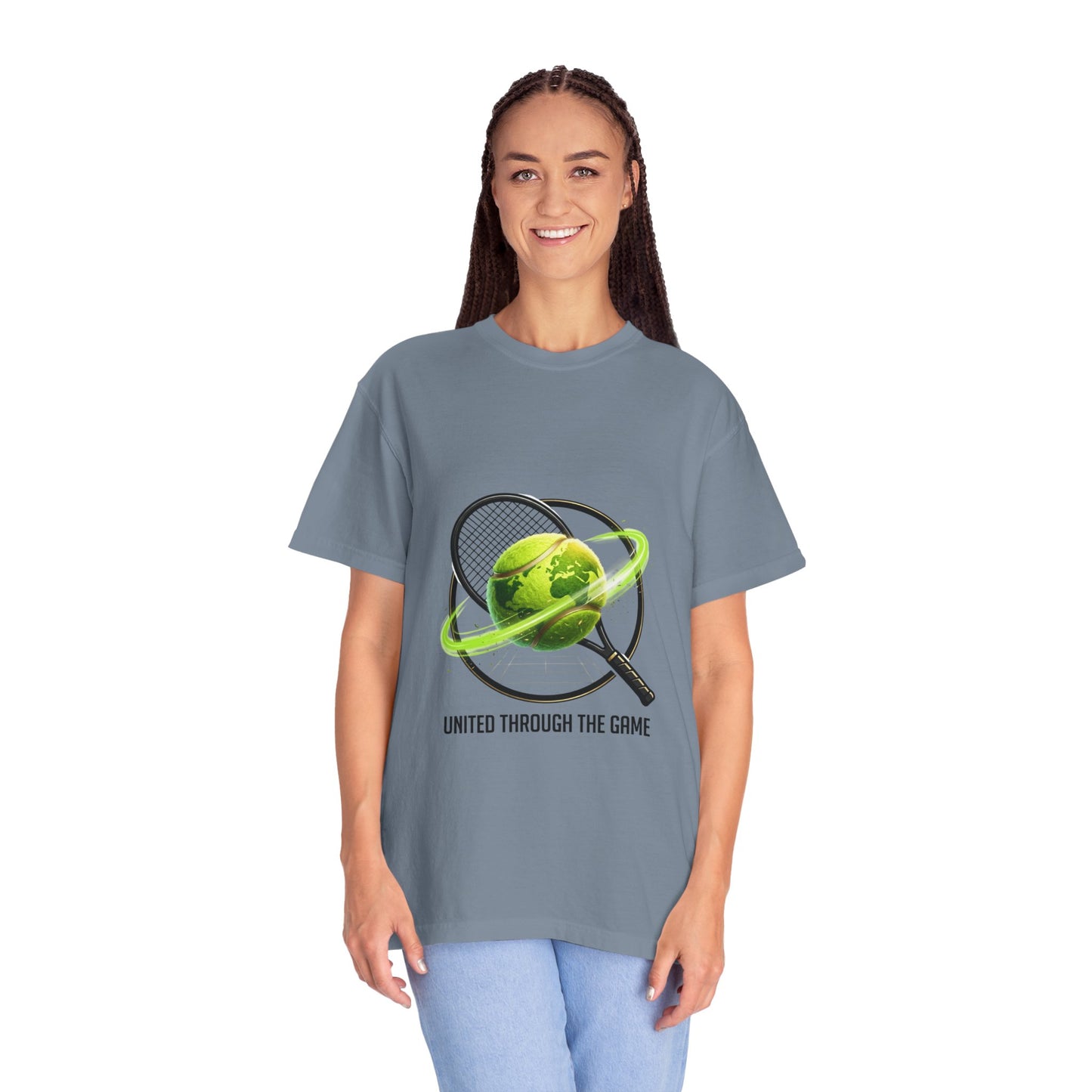 Tennis Globe T‑Shirt — "United Through the Game" Sports Tee