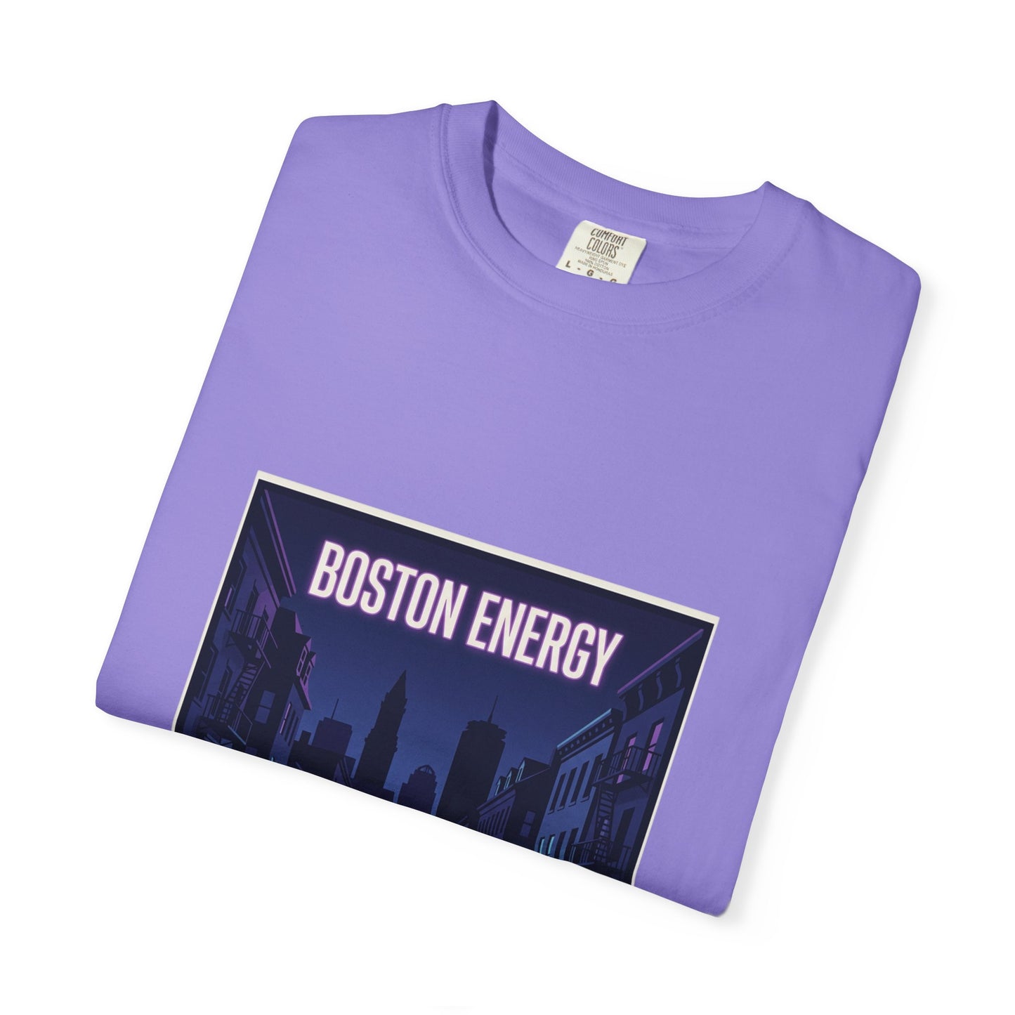 Boston Energy T-Shirt — Neon Cityscape Graphic Tee