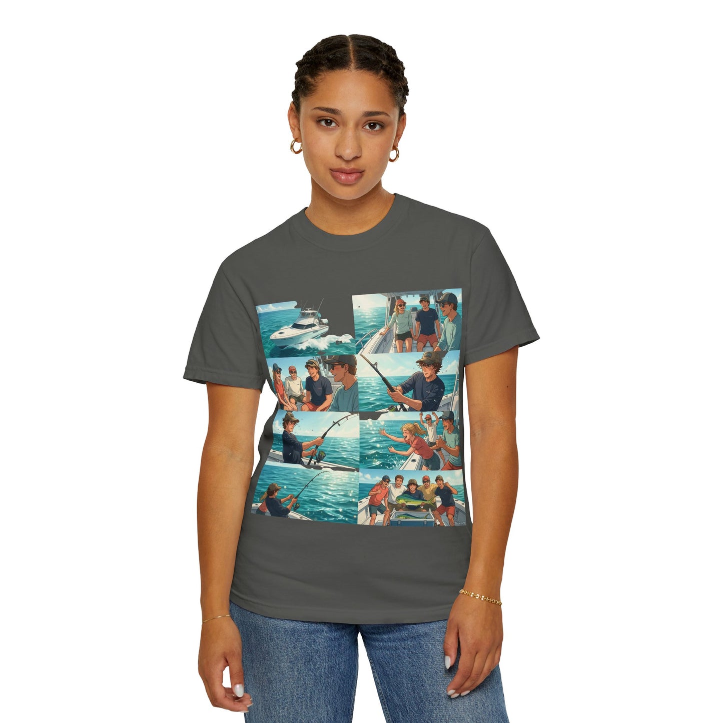 Deep Sea Energy (Friends Fishing Edition) Fishing Trip Photo Collage T-Shirt