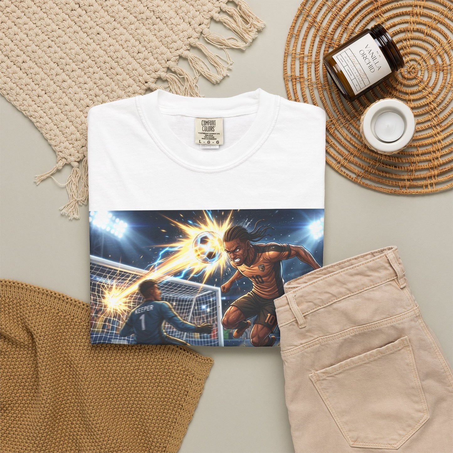 Soccer Goal Explosion T-Shirt — Action-Packed Football Graphic Tee