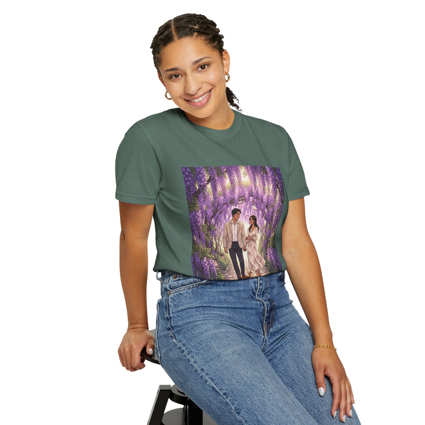 Spring of Us T-Shirt — Romantic Wisteria Couple Graphic Tee