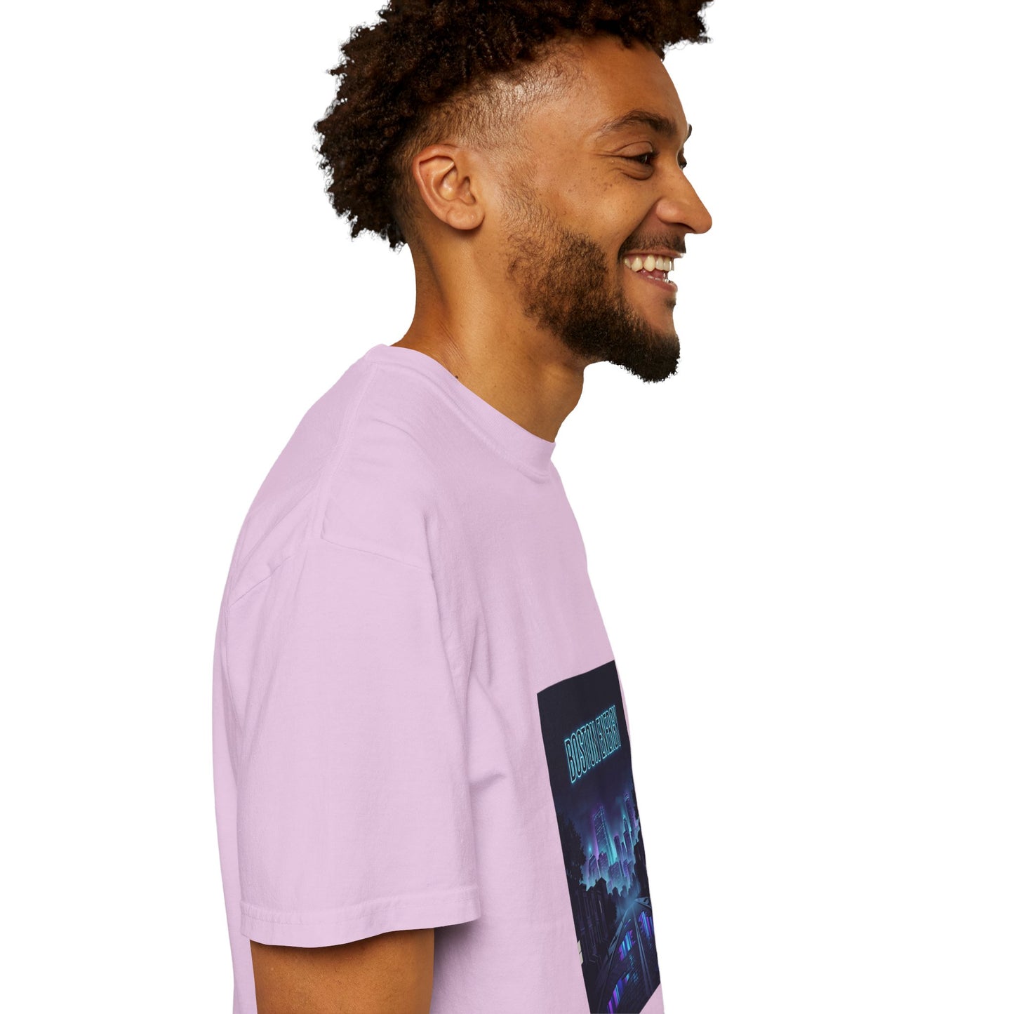 T-Shirt — "Boston Energy" Neon Cityscape Graphic Tee