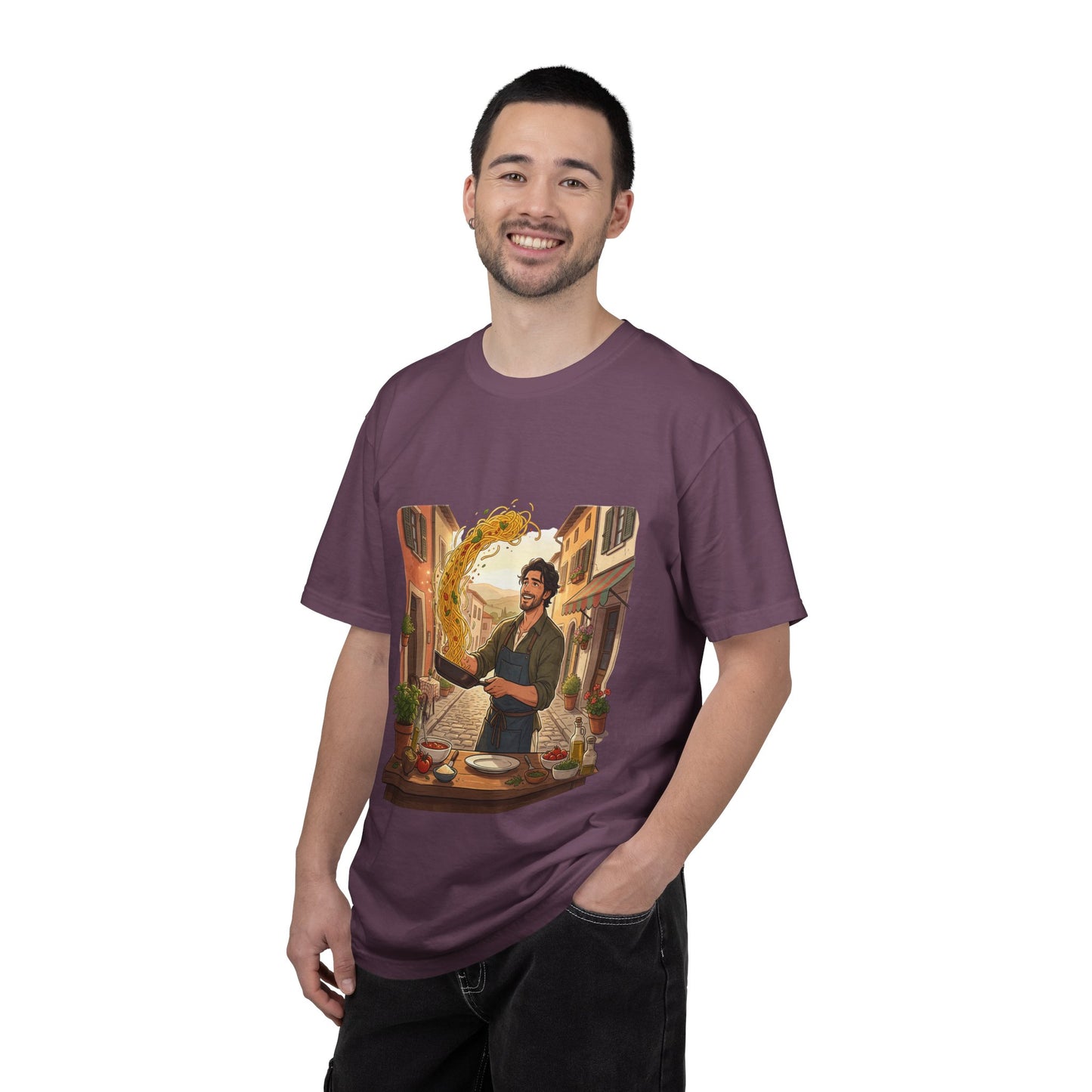Italian Chef Pasta Toss T-Shirt — Vintage Street Kitchen Cooking Graphic Tee