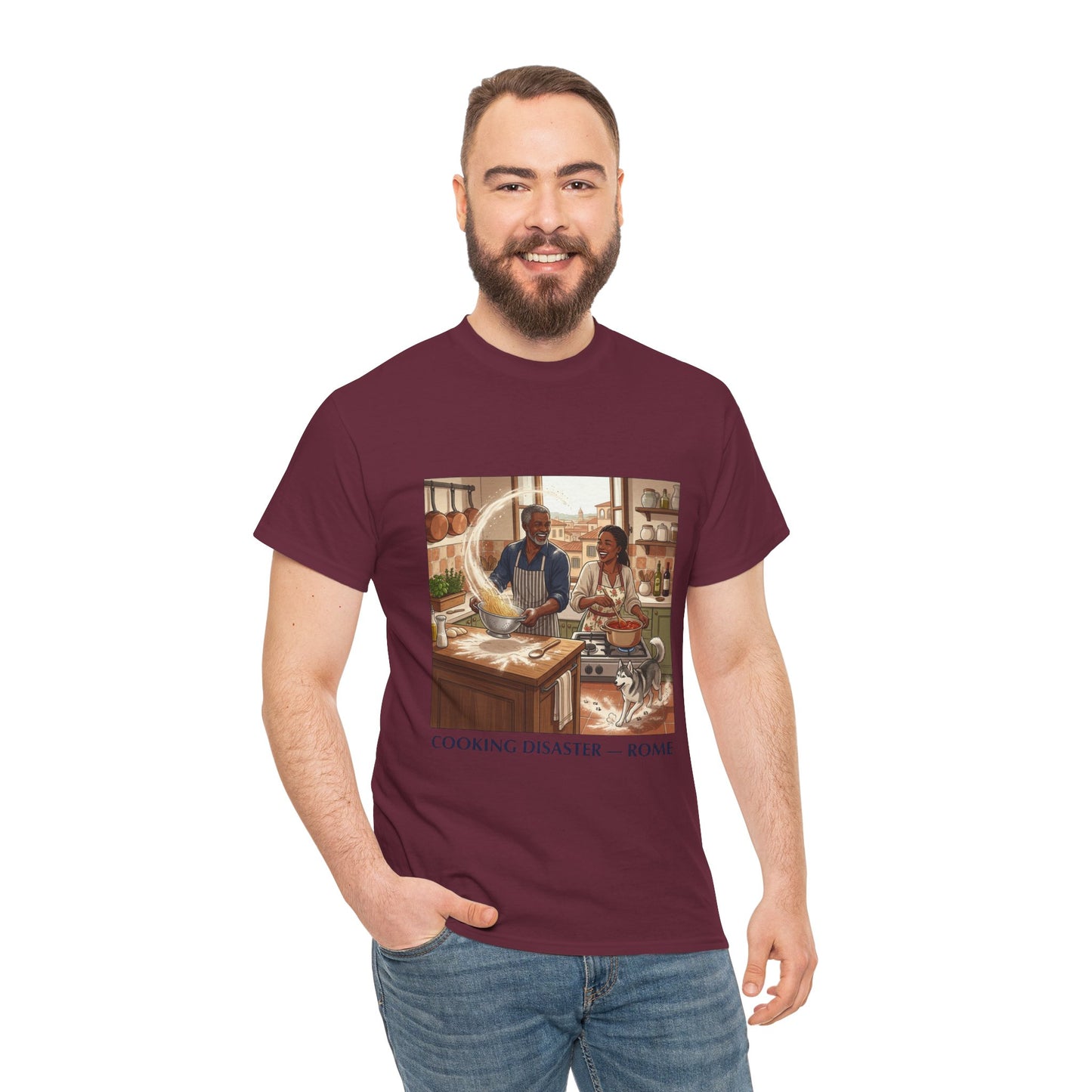 T-Shirt — 'Cooking Disaster — Rome' Illustrated Cooking Tee