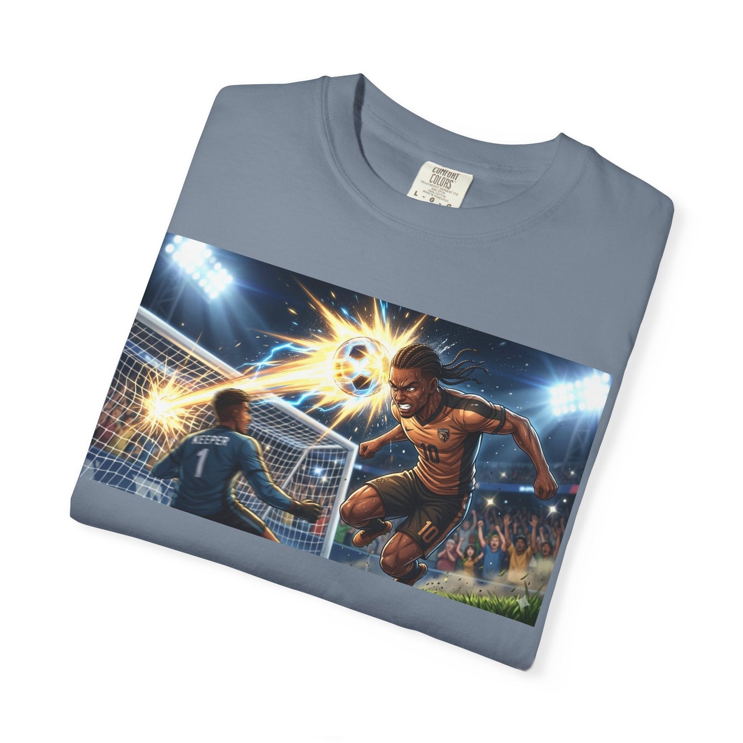 Soccer Goal Explosion T-Shirt — Action-Packed Football Graphic Tee