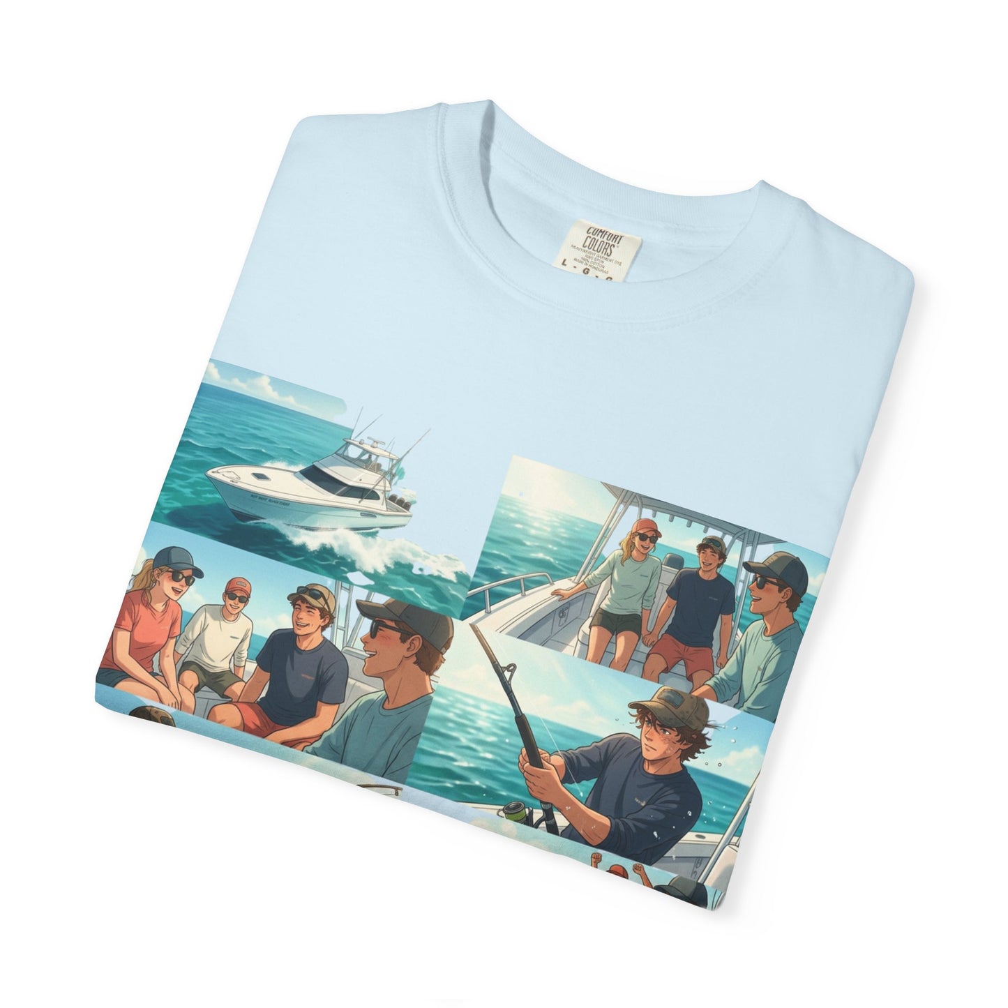 Deep Sea Energy (Friends Fishing Edition) Fishing Trip Photo Collage T-Shirt