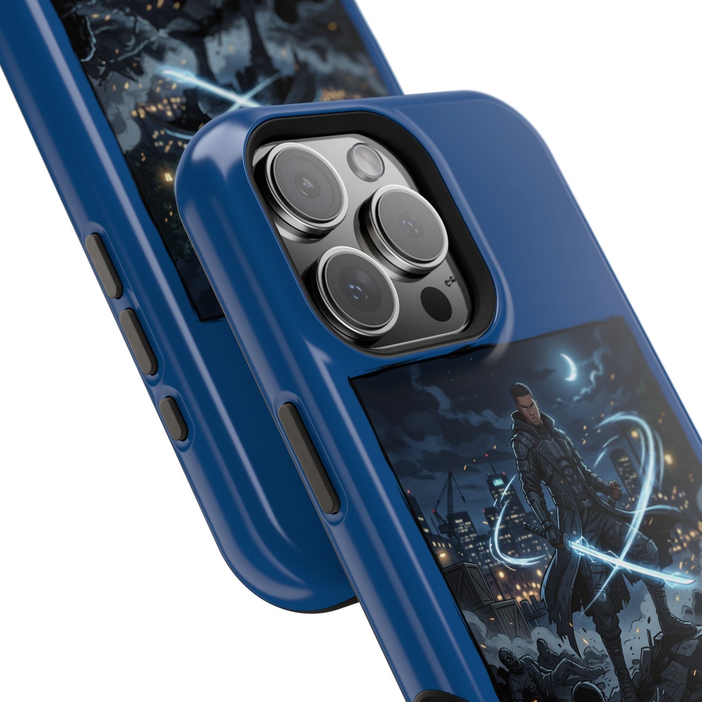 Magnetic Impact-Resistant Phone Case — Night Warrior Sci‑Fi Design