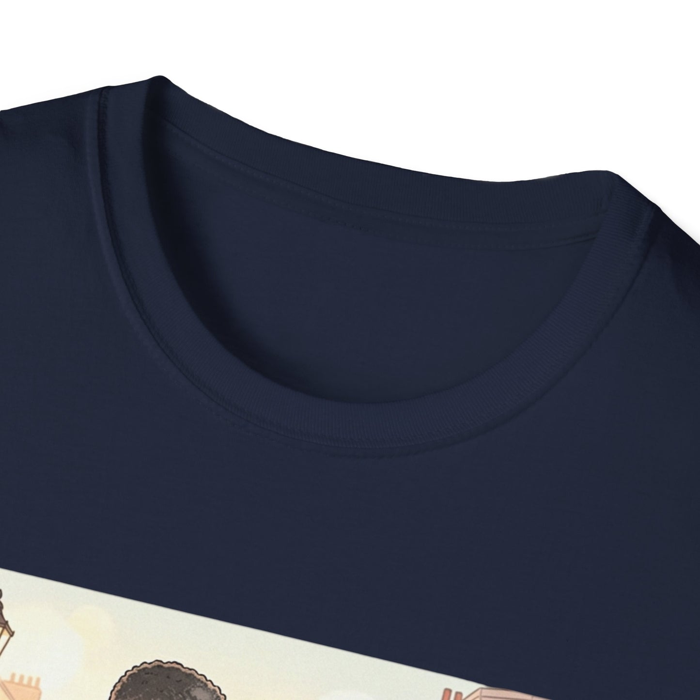 Romantic City Stroll T-Shirt — Couple Bouquet Illustration