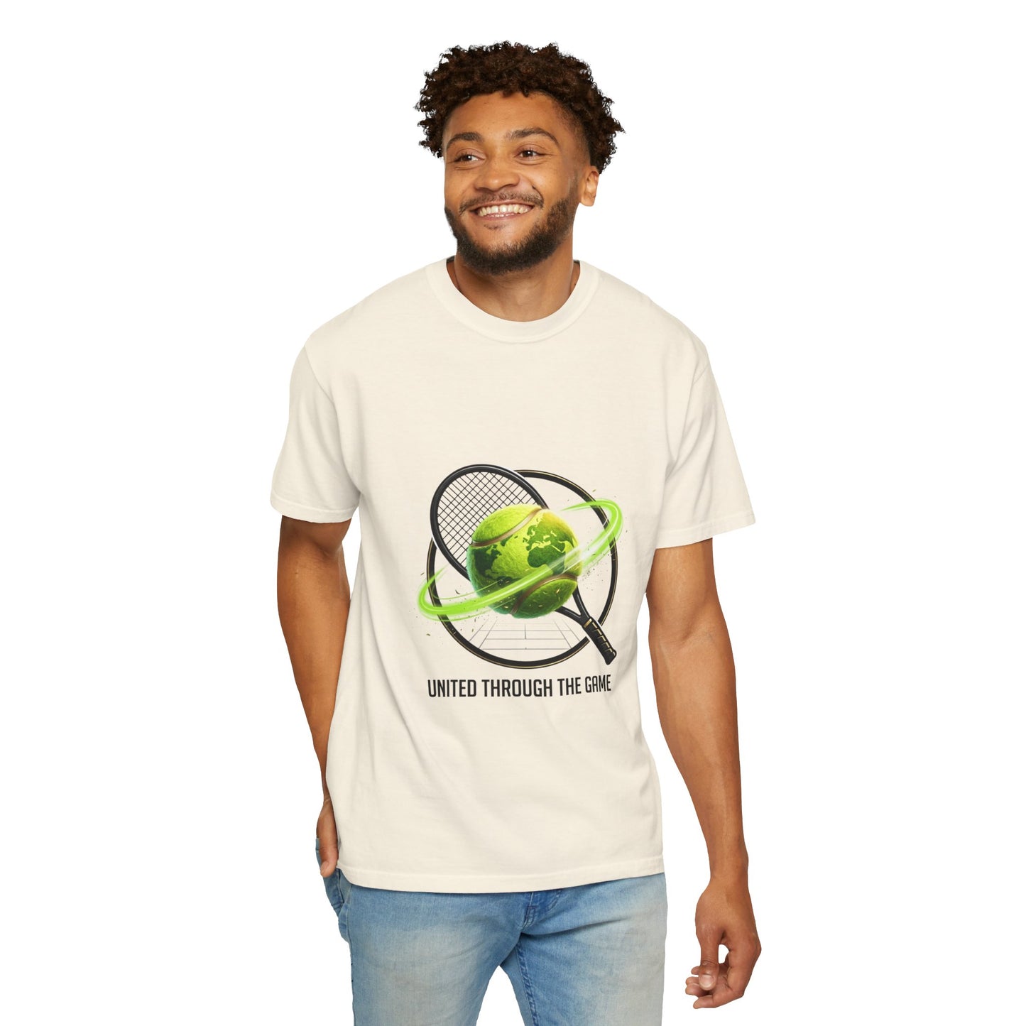 Tennis Globe T‑Shirt — "United Through the Game" Sports Tee