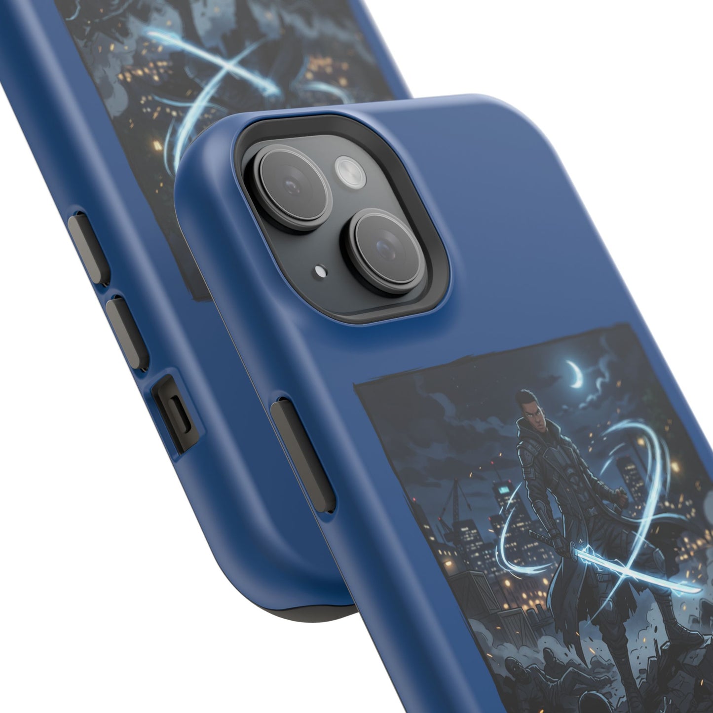 Magnetic Impact-Resistant Phone Case — Night Warrior Sci‑Fi Design