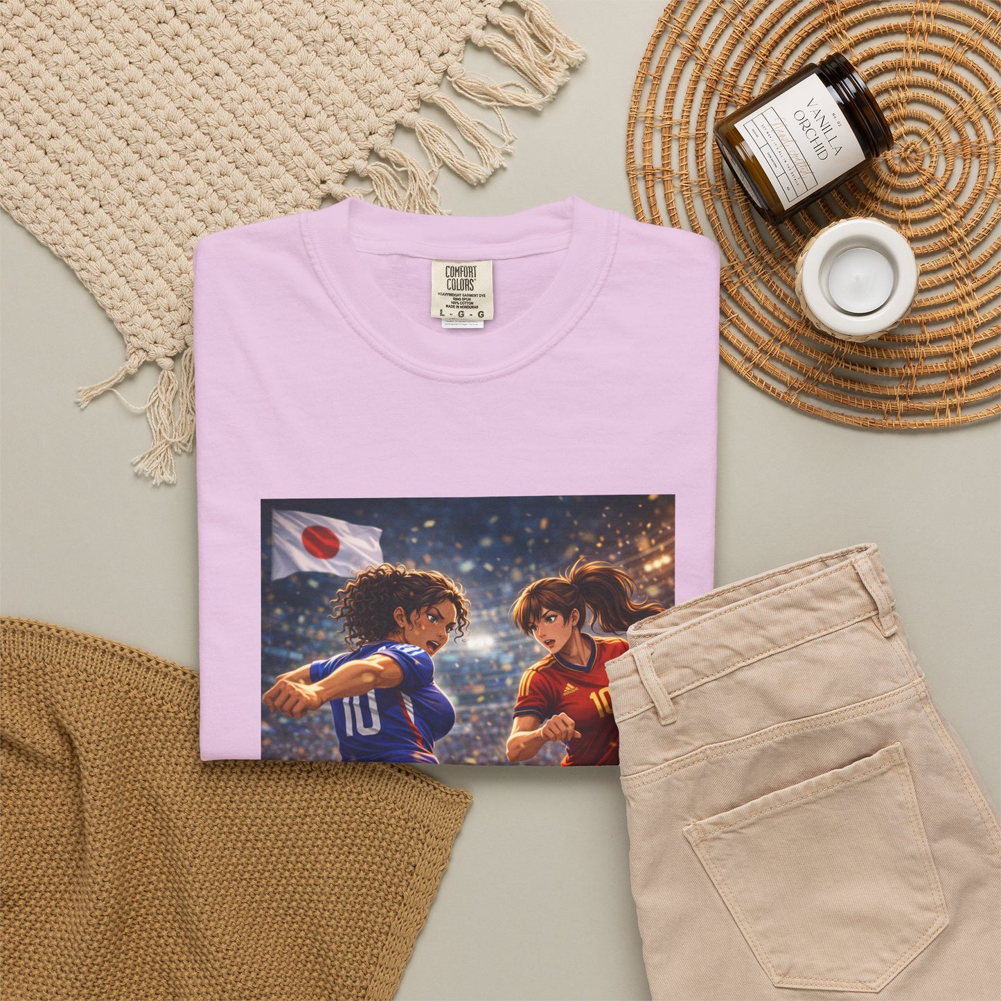 JAPAN Soccer Duel Graphic T-Shirt — Intense Japan vs Spain Football Art