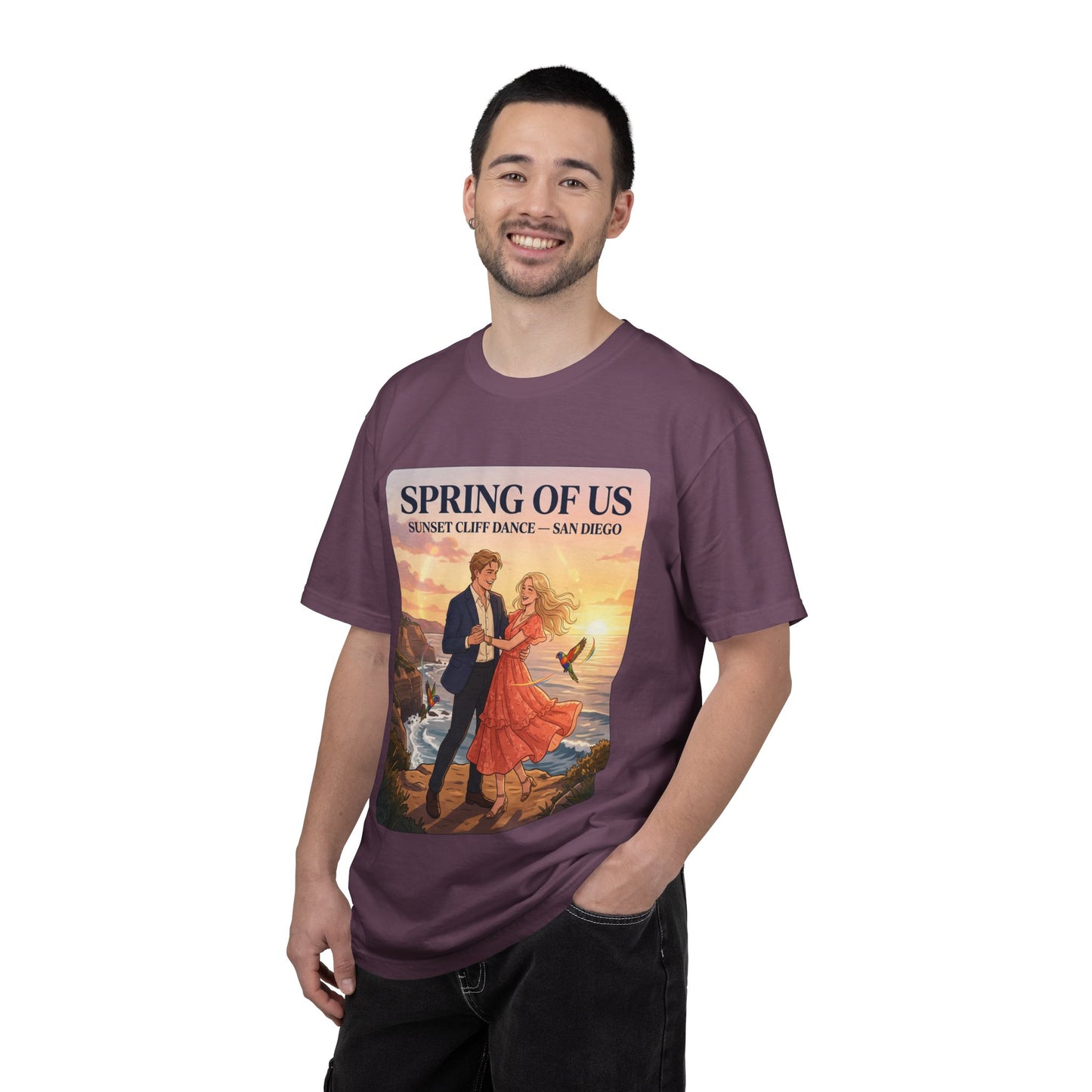 Spring of Us T‑Shirt — Sunset Cliff Dance San Diego Vintage Romance Tee