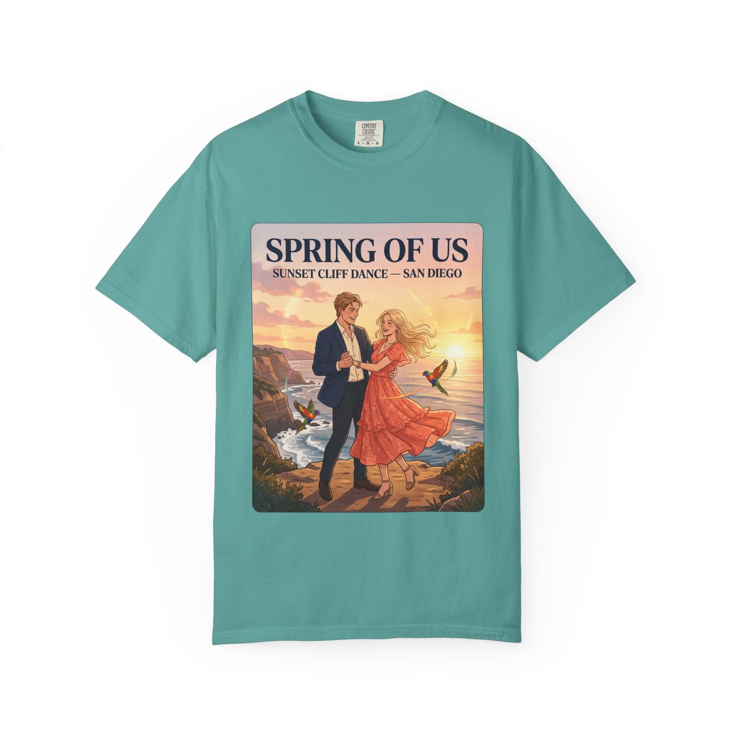 Spring of Us T‑Shirt — Sunset Cliff Dance San Diego Vintage Romance Tee