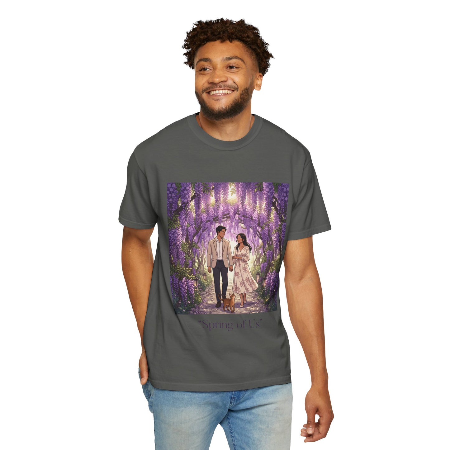 Spring of Us T-Shirt — Romantic Wisteria Couple Graphic Tee