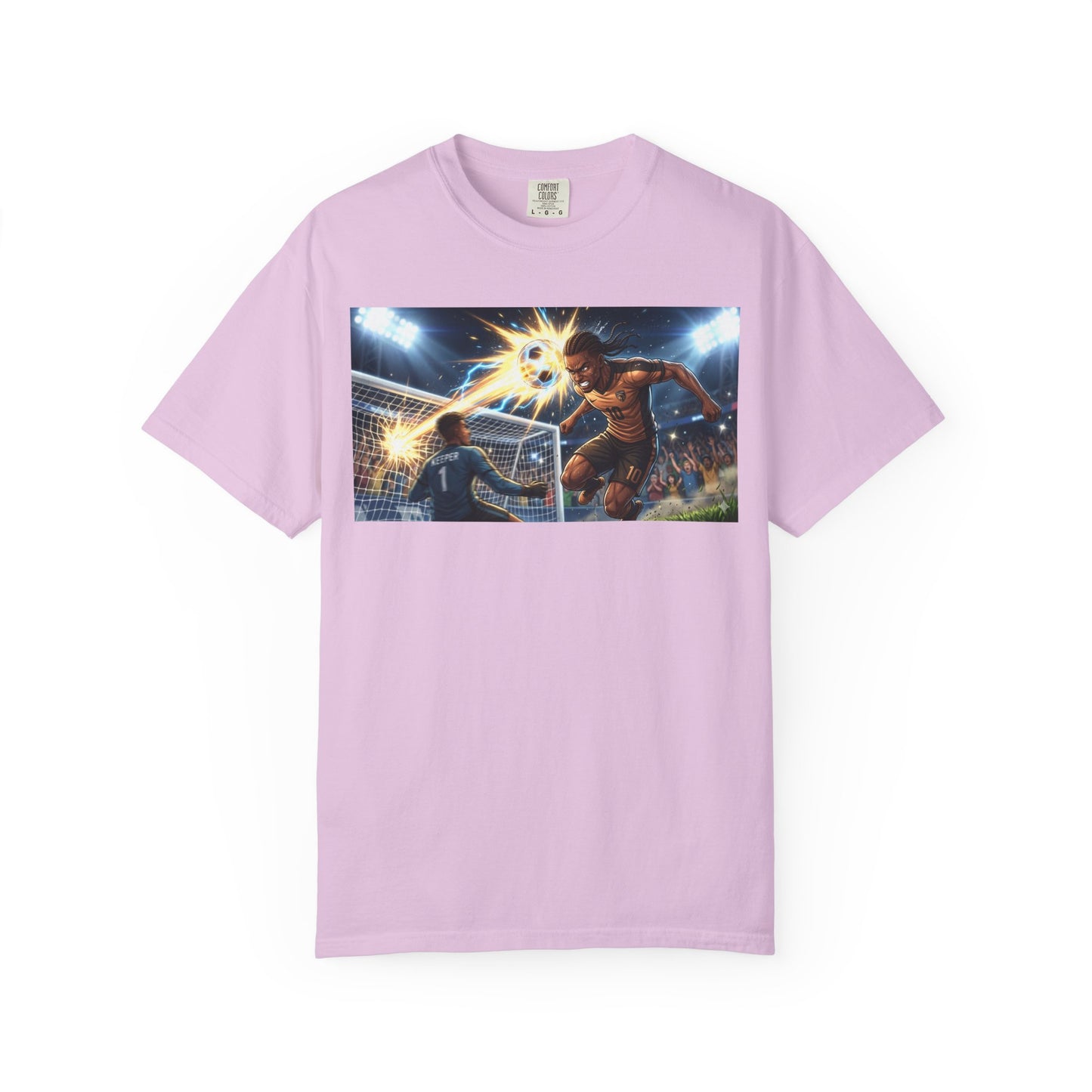 Soccer Goal Explosion T-Shirt — Action-Packed Football Graphic Tee