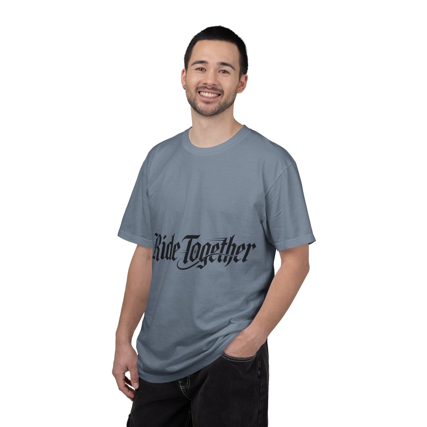 Ride Together T-Shirt — Gothic Script Motorcycle Tee