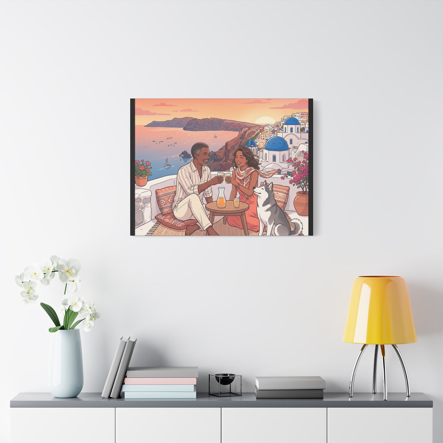 Santorini, Greece – “Sunset Serenade - Matte Canvas, Stretched, 1.25"