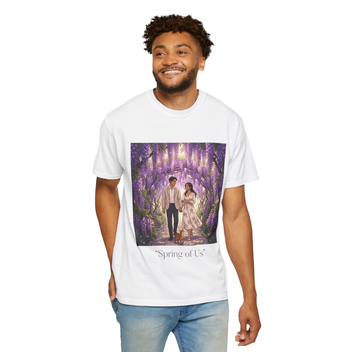 Spring of Us T-Shirt — Romantic Wisteria Couple Graphic Tee